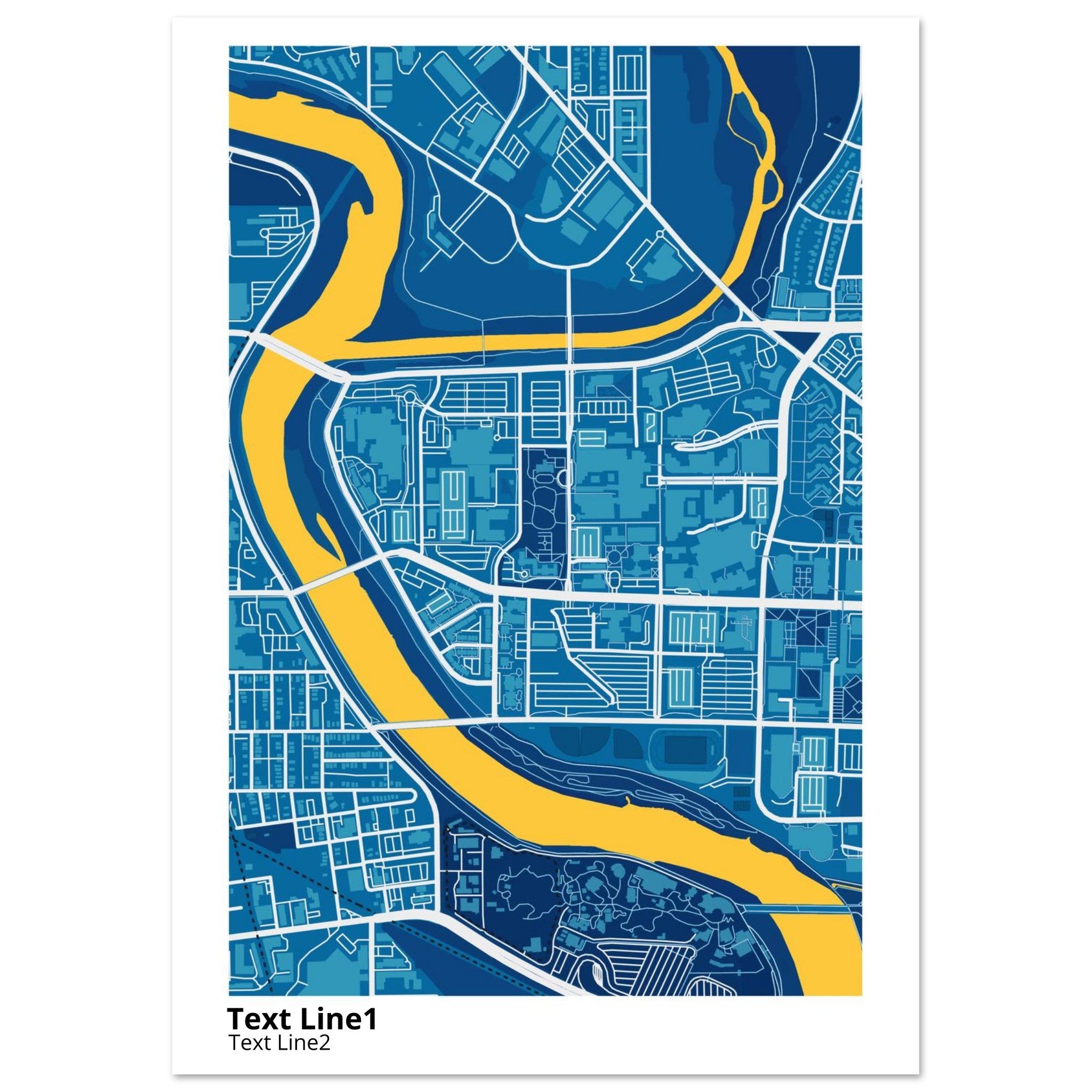 indiana university indianapolis campus map poster