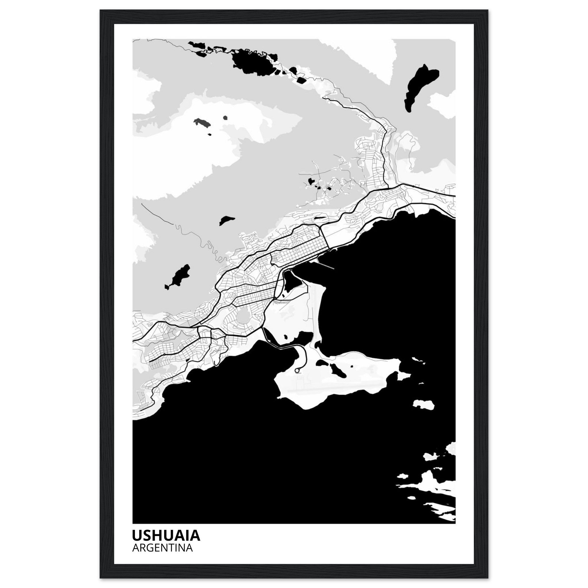 Ushuaia Argentina City Map Poster | Custom Map Art Print - Ink And Atlas