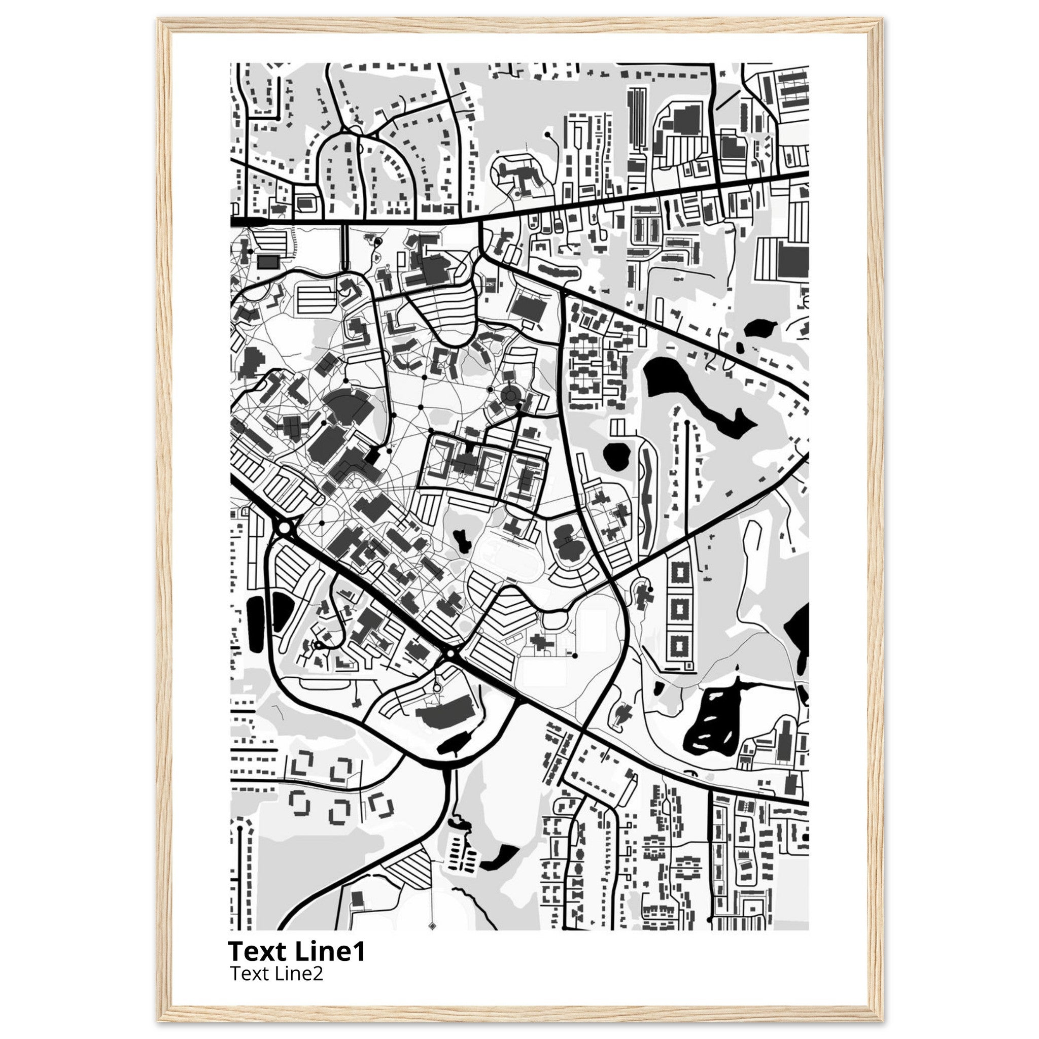 Kent State University at Kent Ohio Campus Map Poster | Graduation Gift - Ink And Atlas