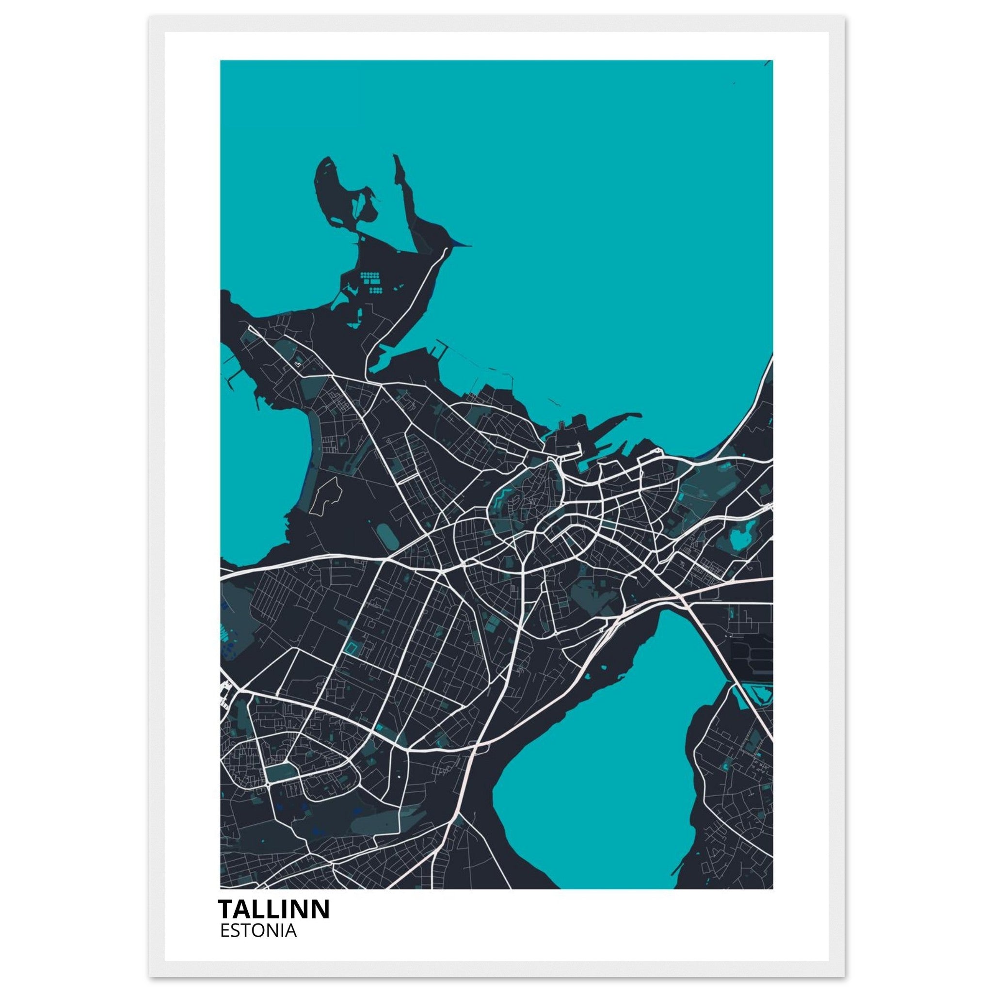 Tallinn Estonia City Map Poster | Custom Map Art Print - Ink And Atlas