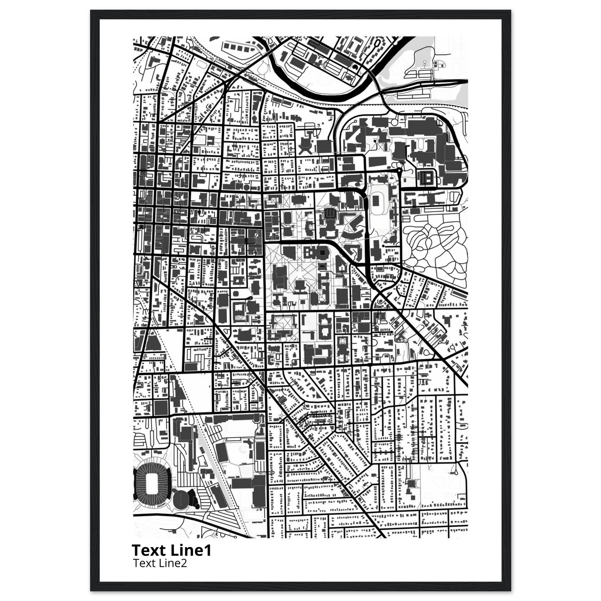 university of michigan ann arbor campus map poster