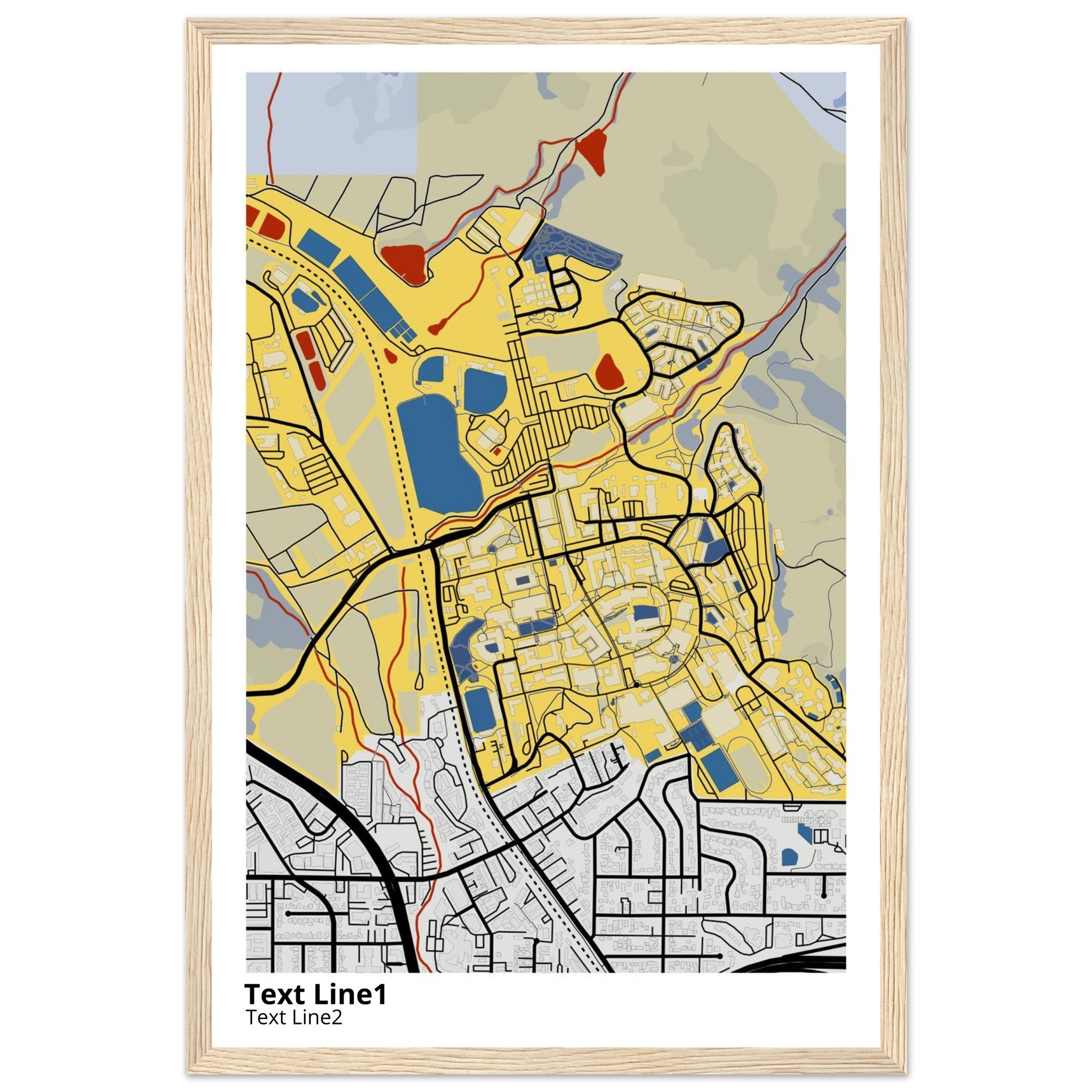 california polytechnic state university san luis obispo campus map poster