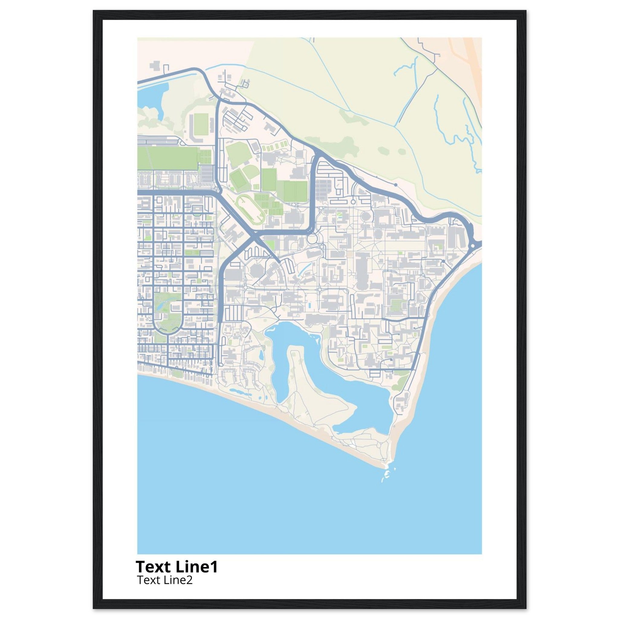 university of california santa barbara campus map poster