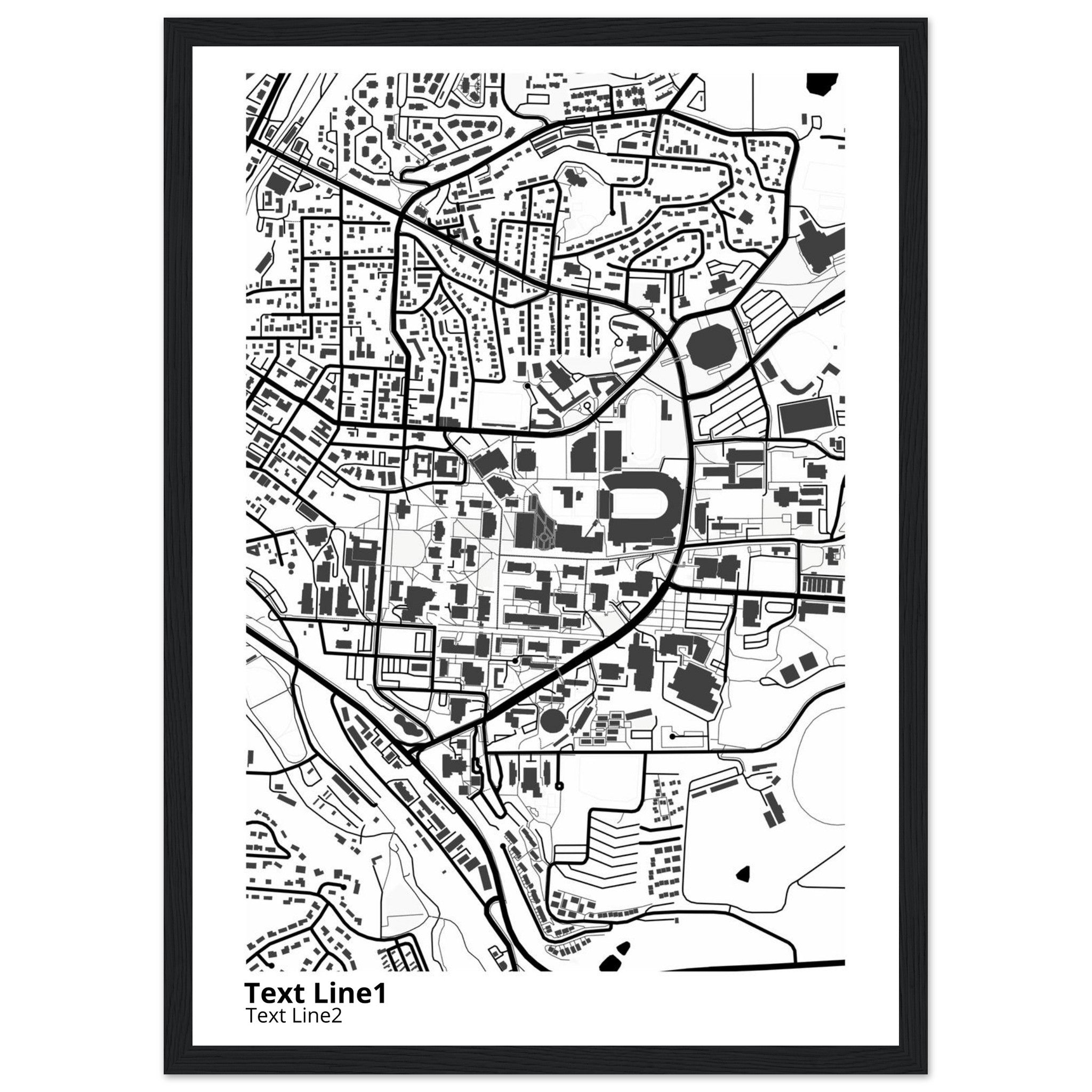 Washington State University Campus Map Poster | Graduation Gift - Ink And Atlas