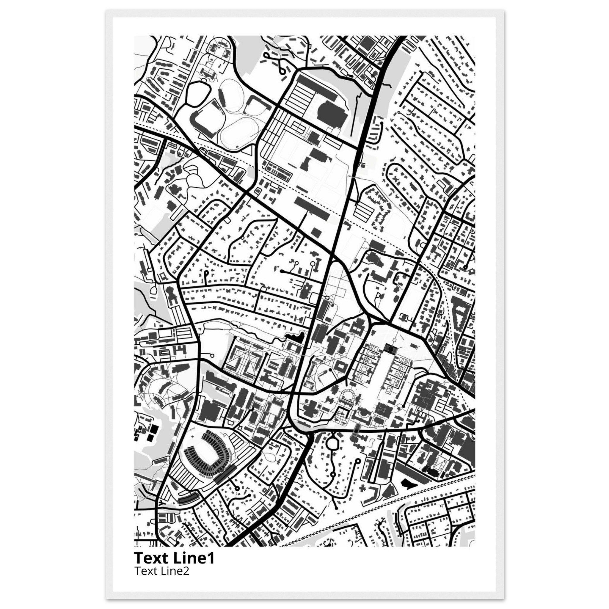 University of Virginia (Main Site) Campus Map Poster | Graduation Gift - Ink And Atlas