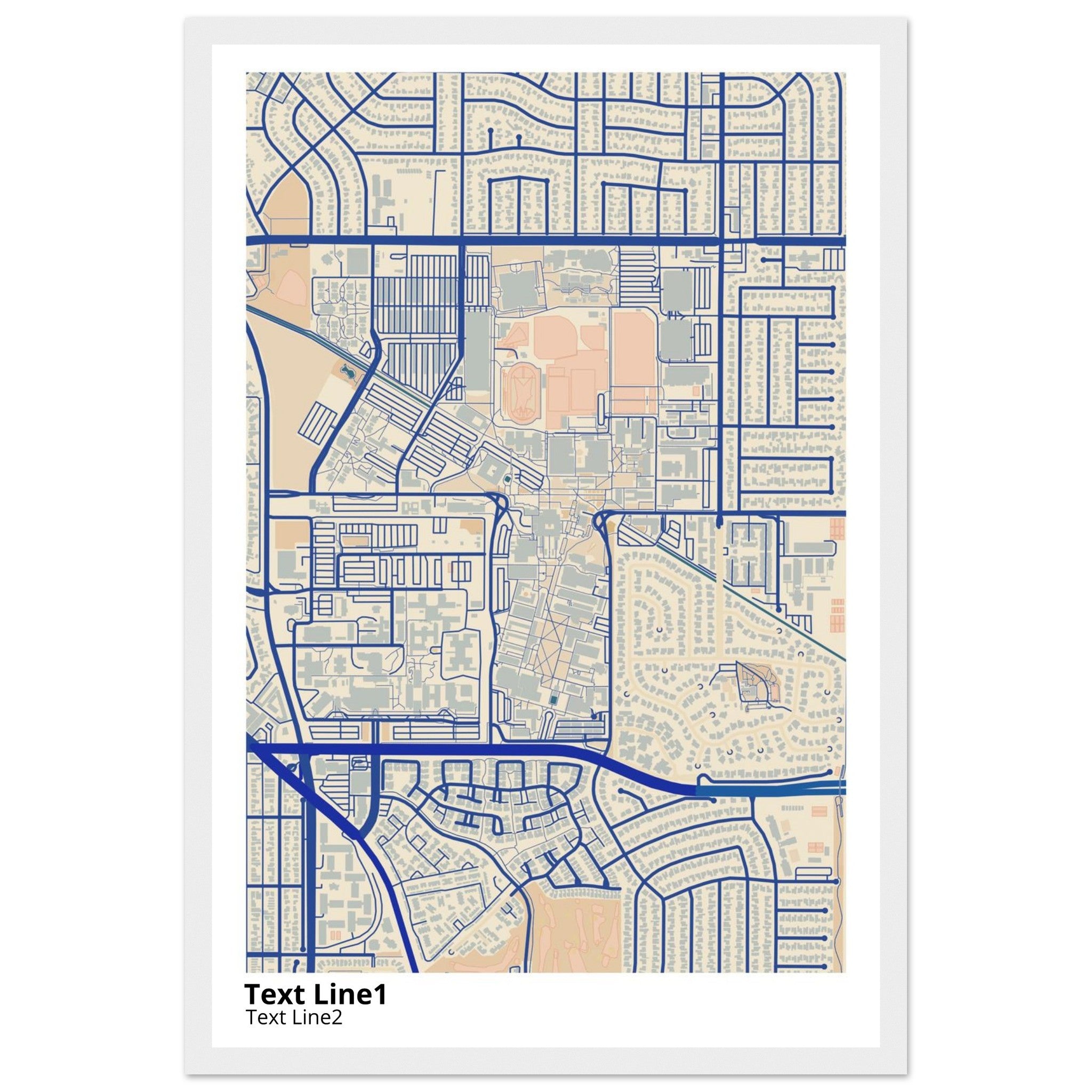 california state university long beach campus map poster