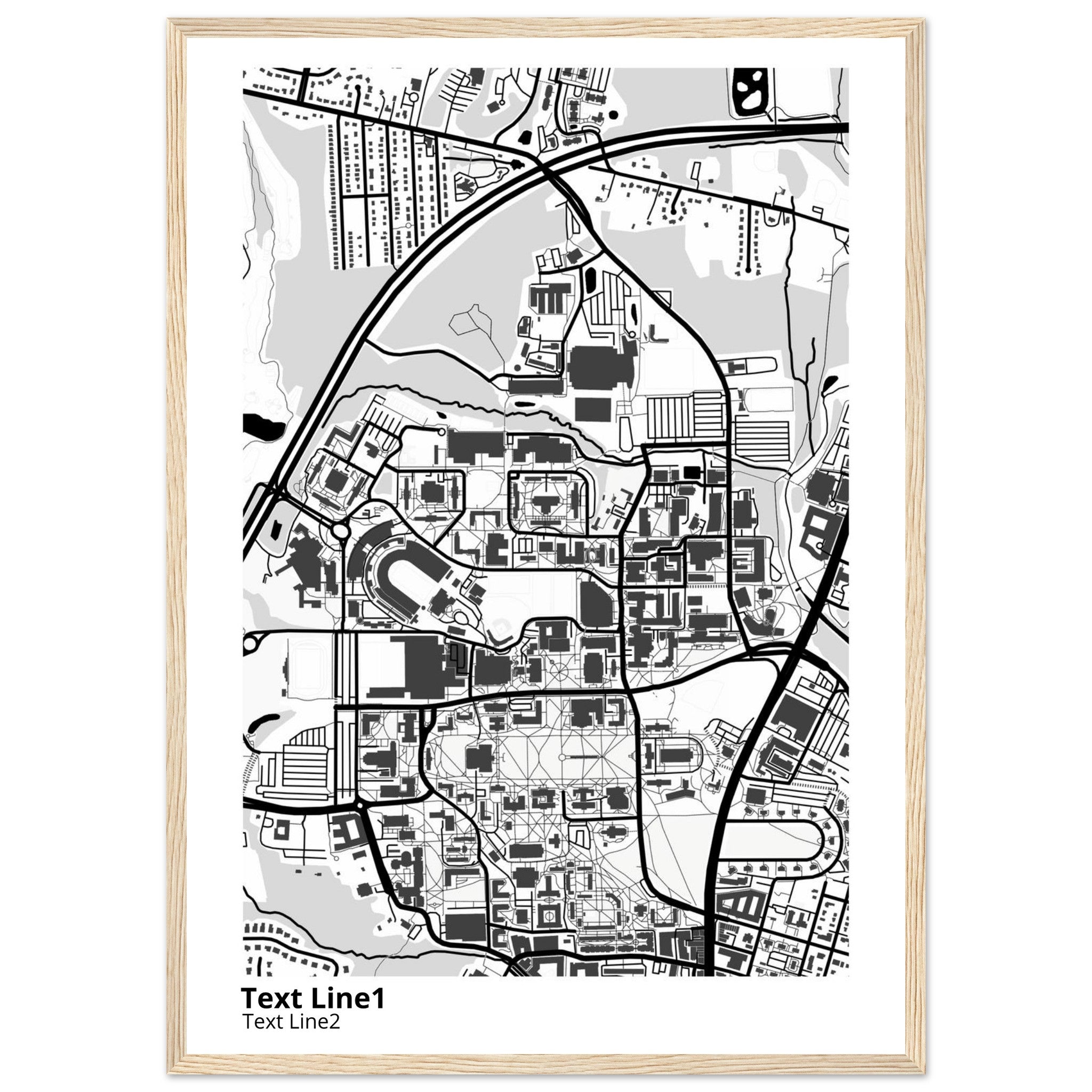 university of maryland college park campus map poster