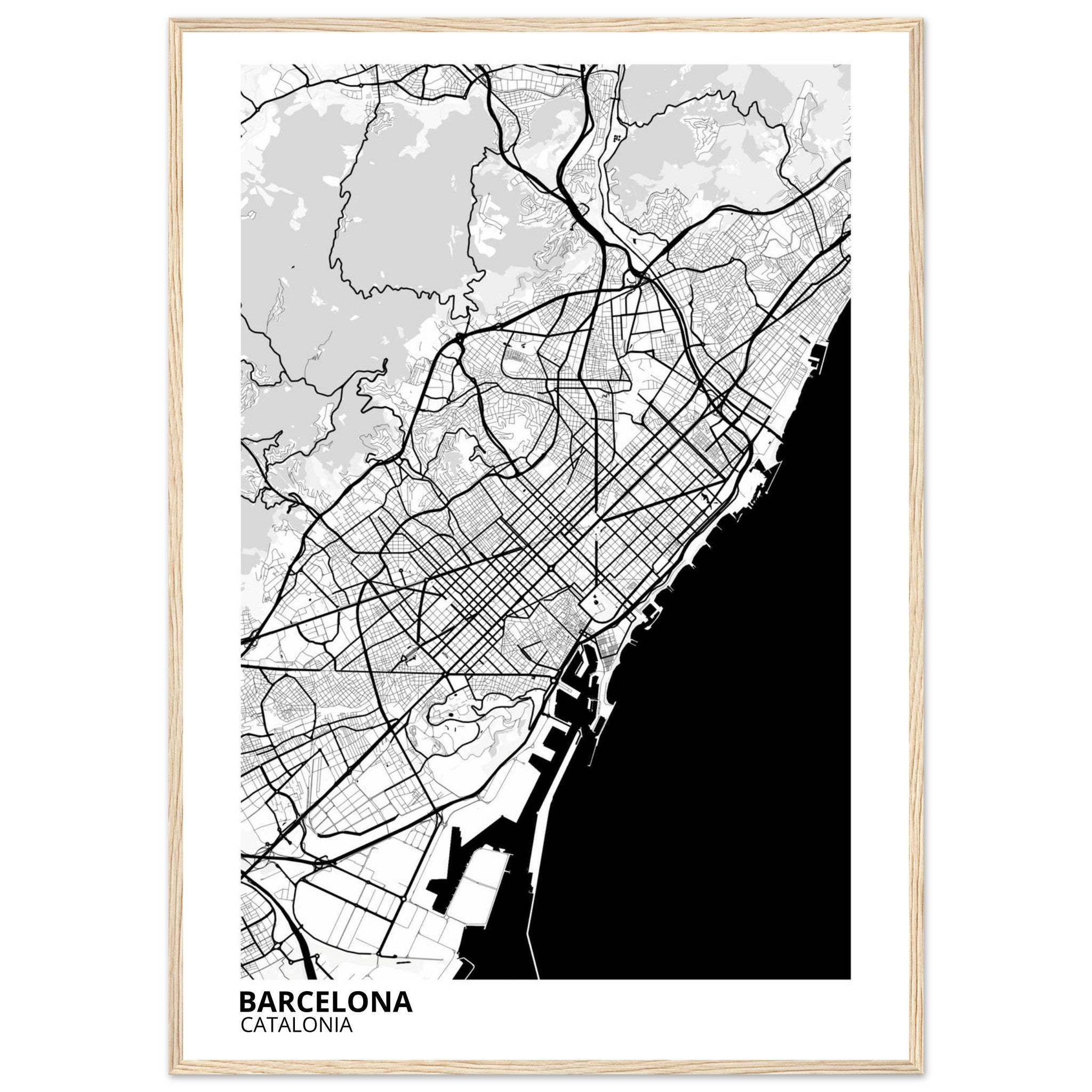 Barcelona Spain City Map Poster | Custom Map Art Print - Ink And Atlas