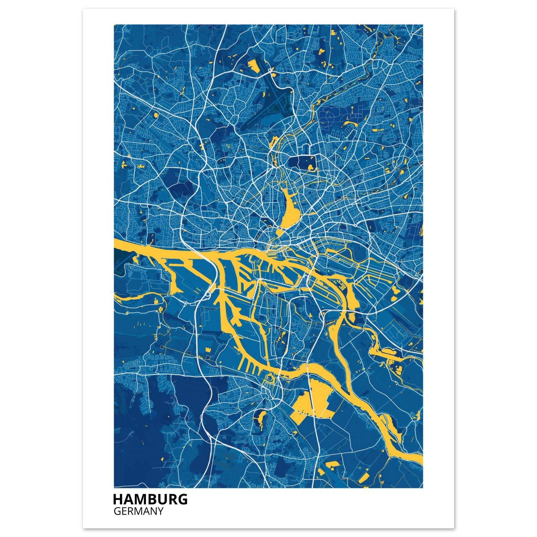 Hamburg Germany City Map Poster | Custom Map Art Print - Ink And Atlas