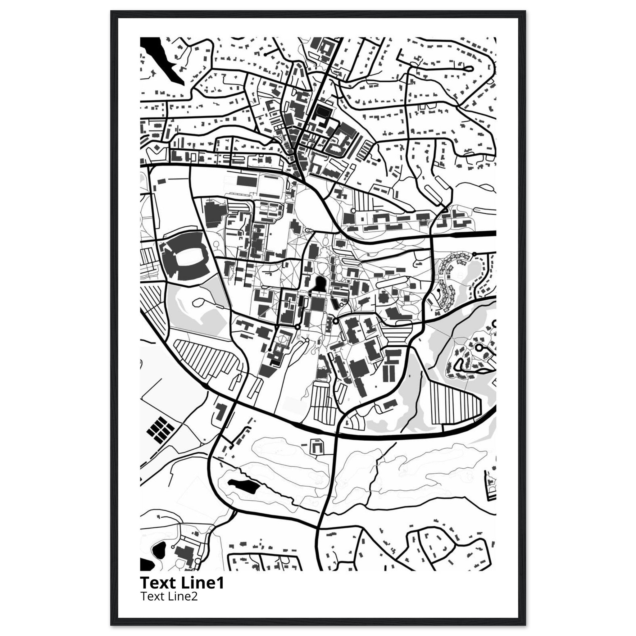 Clemson University South Carolina Campus Map Poster | Graduation Gift - Ink And Atlas