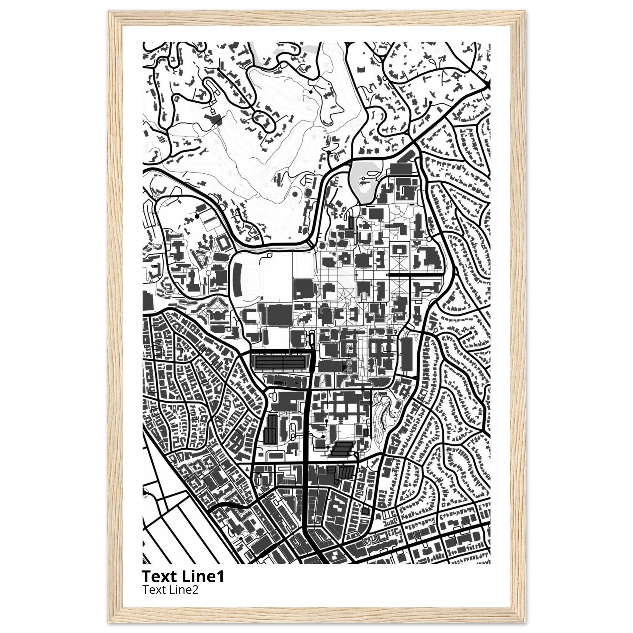 university of california los angeles campus map poster