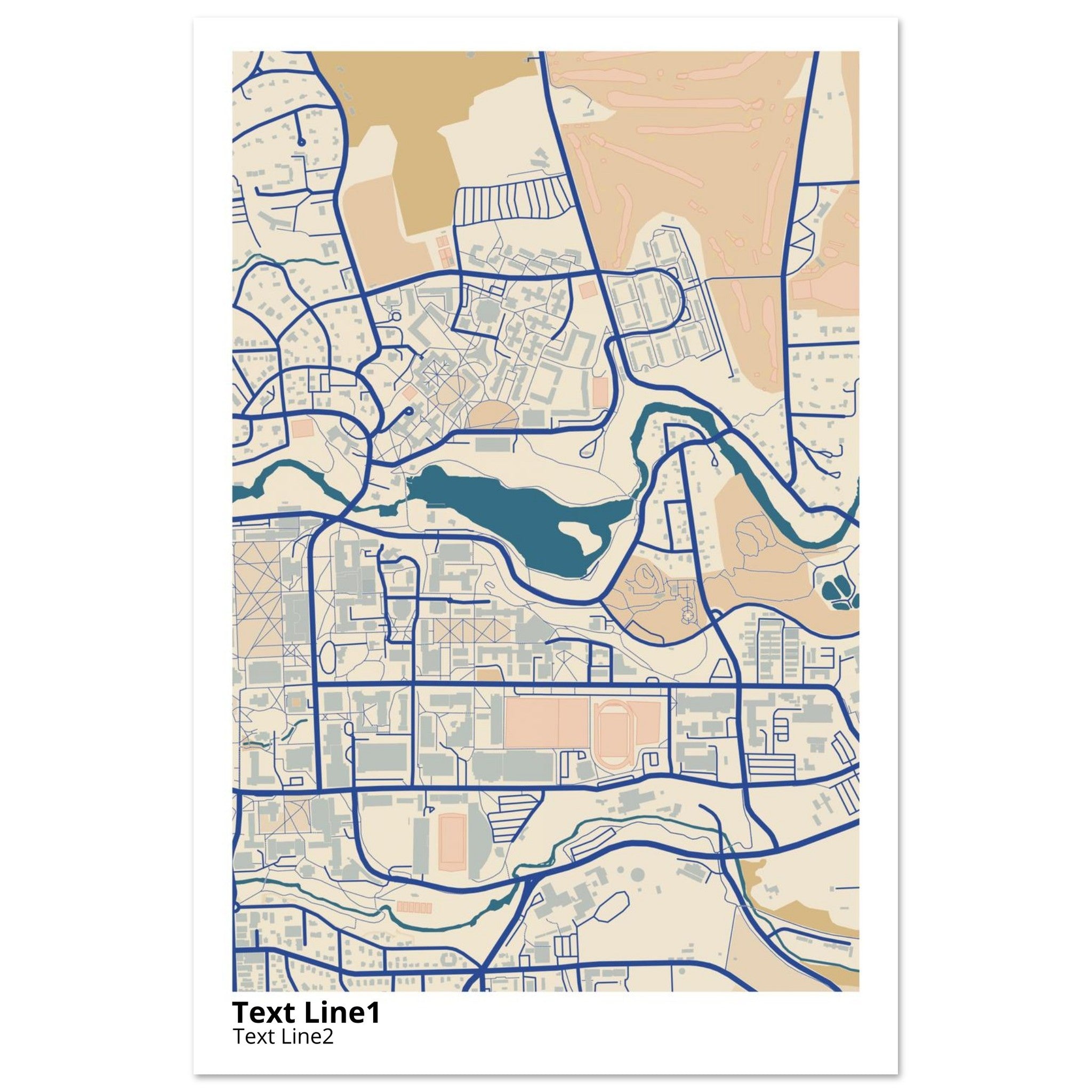 cornell university campus map poster