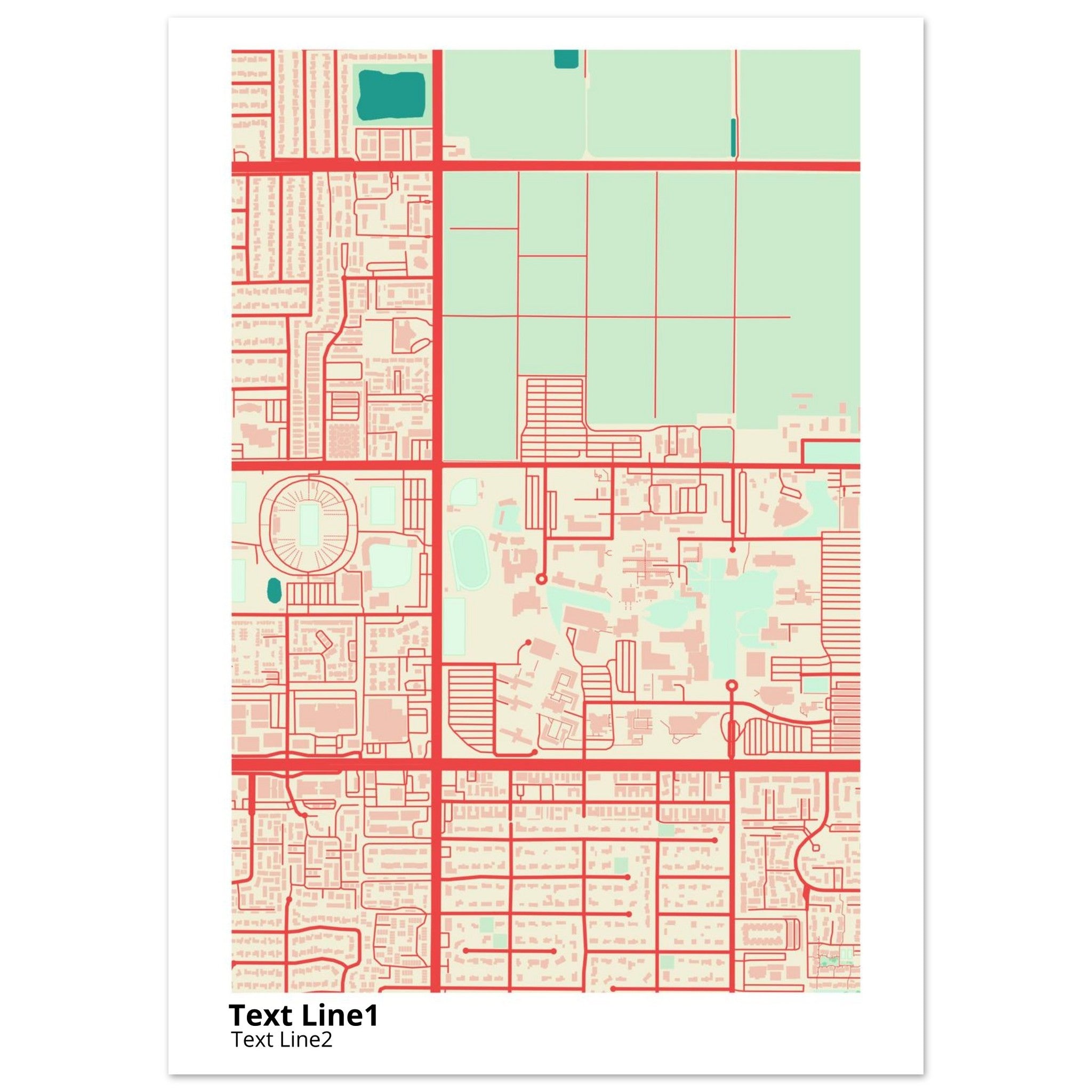 california state university fresno campus map poster