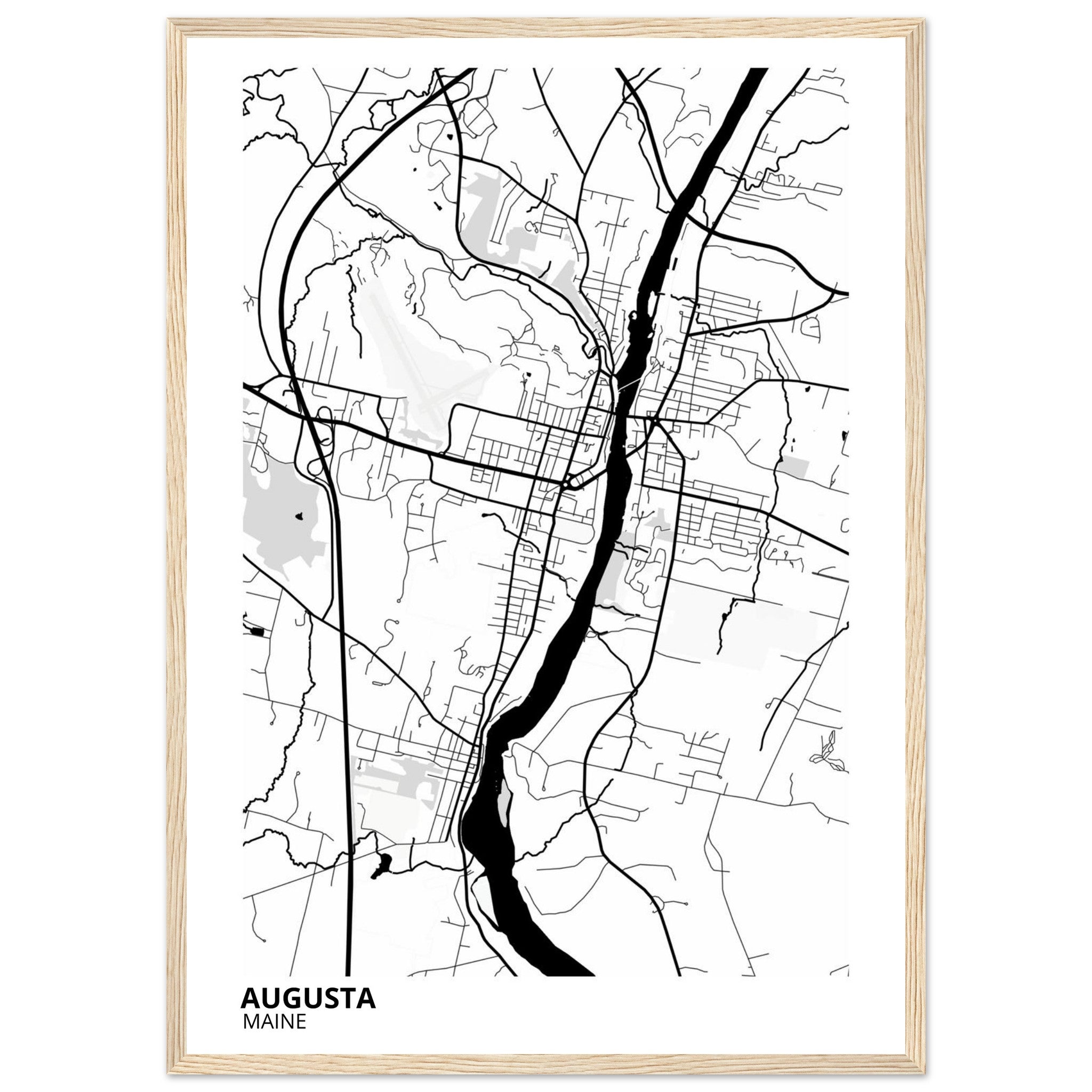 augusta map poster print