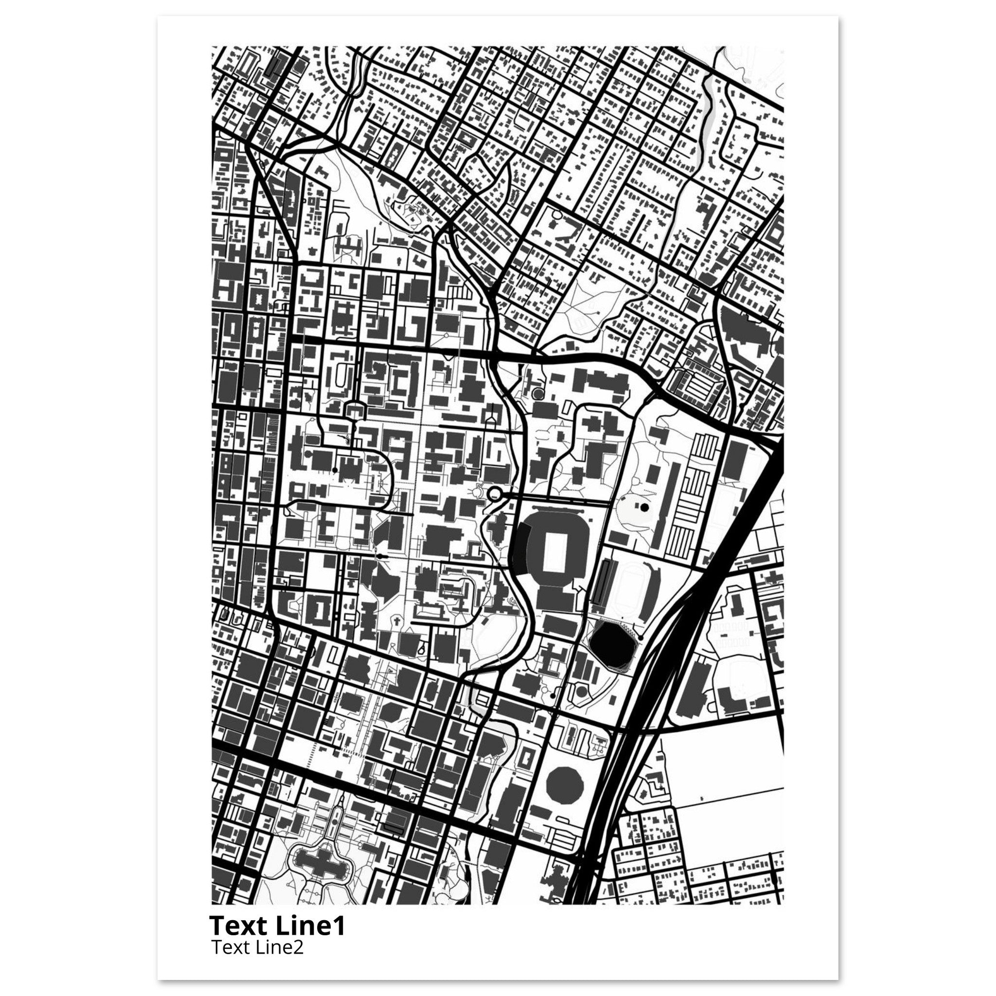 University of Texas at Austin Campus Map Poster | Graduation Gift - Ink And Atlas