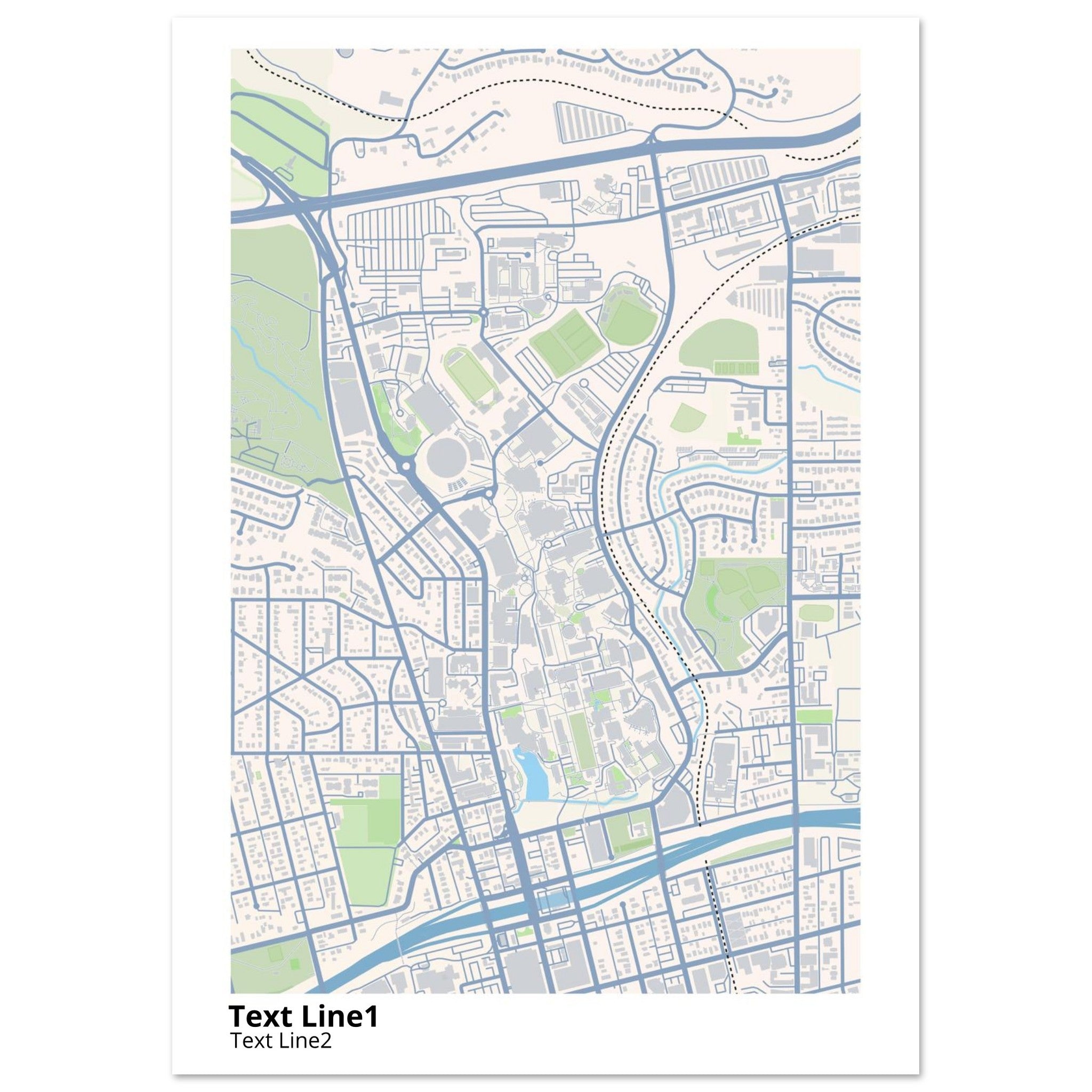 university of nevada reno campus map poster