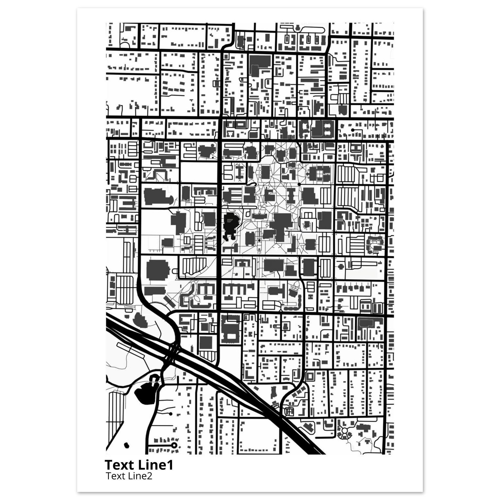 University of North Texas (Denton) Campus Map Poster | Graduation Gift - Ink And Atlas