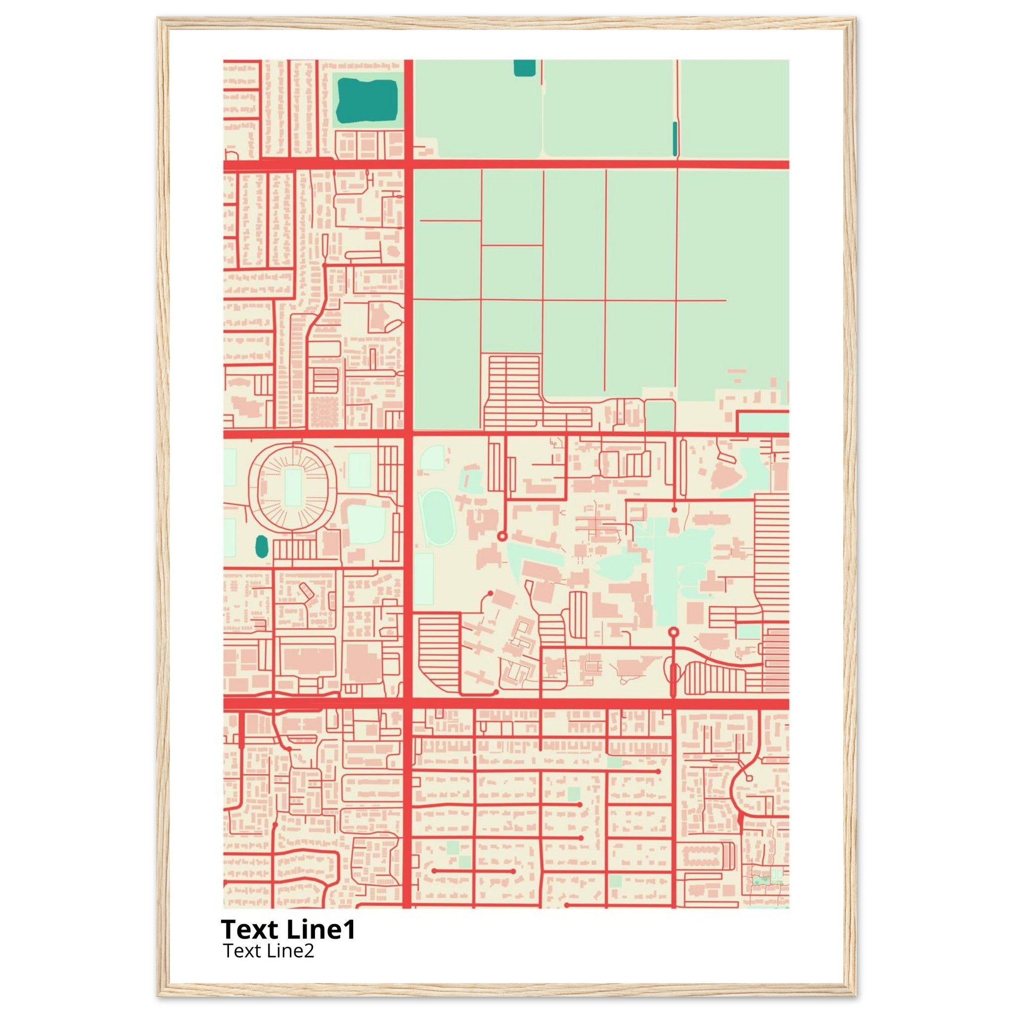 california state university fresno campus map poster