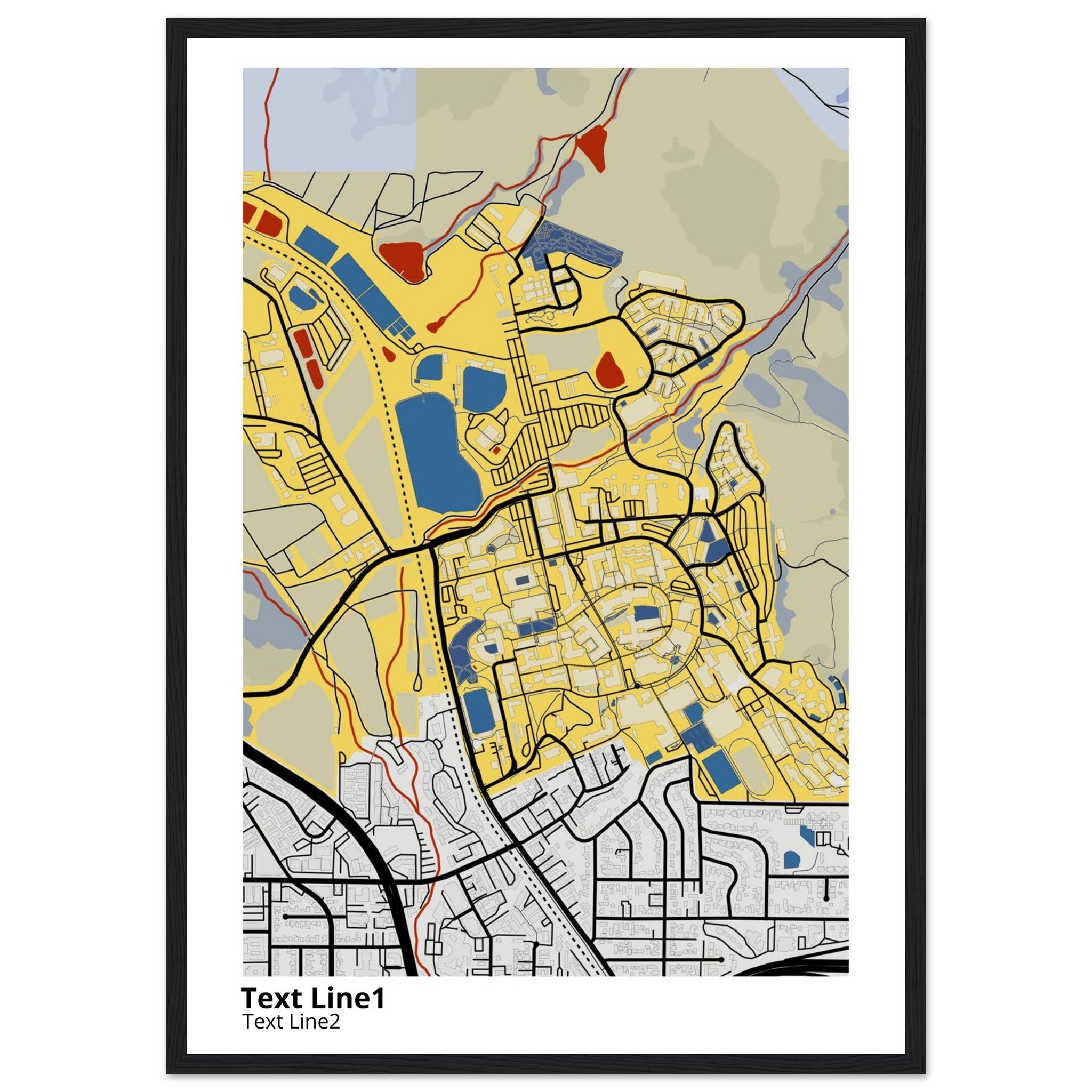 california polytechnic state university san luis obispo campus map poster