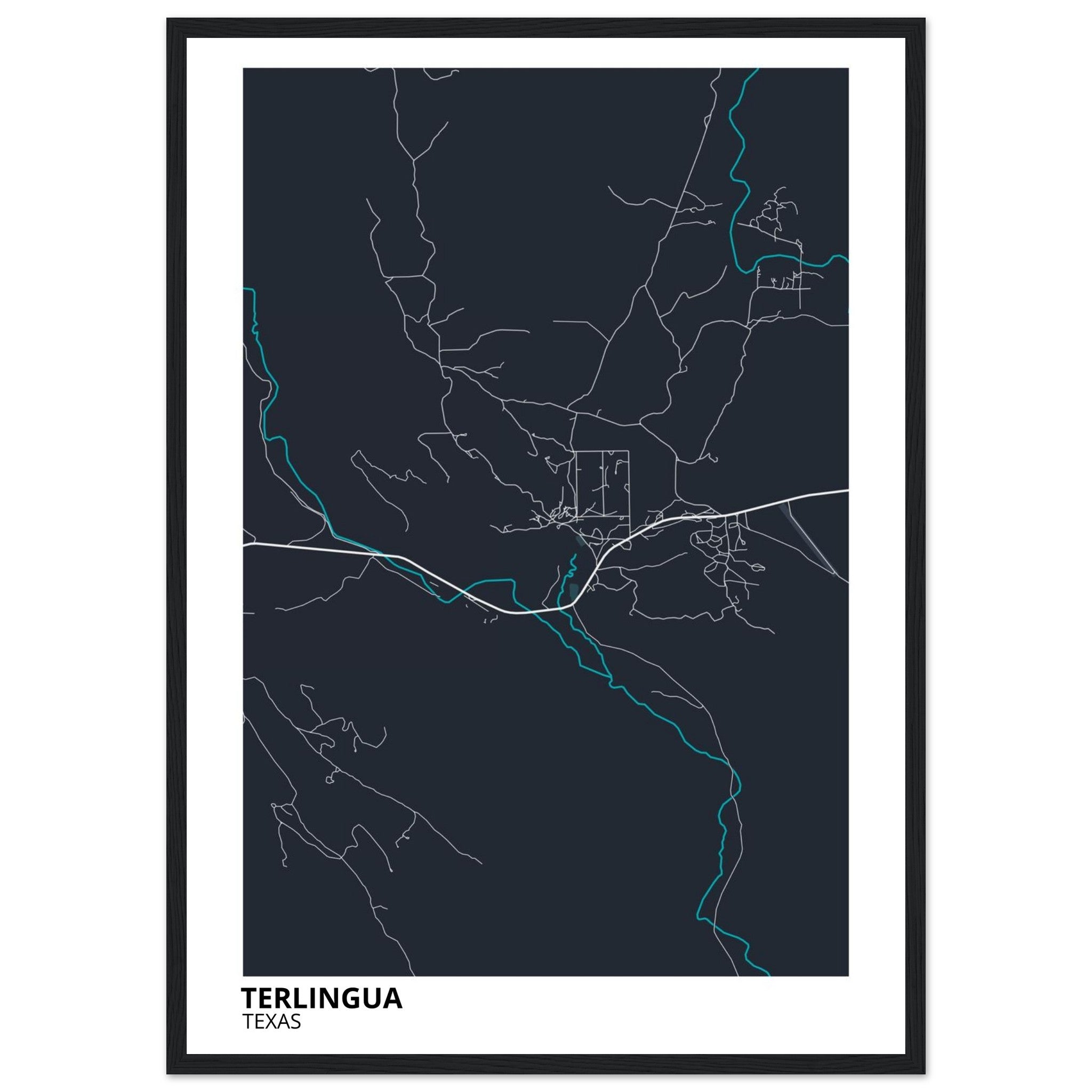 Terlingua Texas City Map Poster | Custom Map Art Print - Ink And Atlas