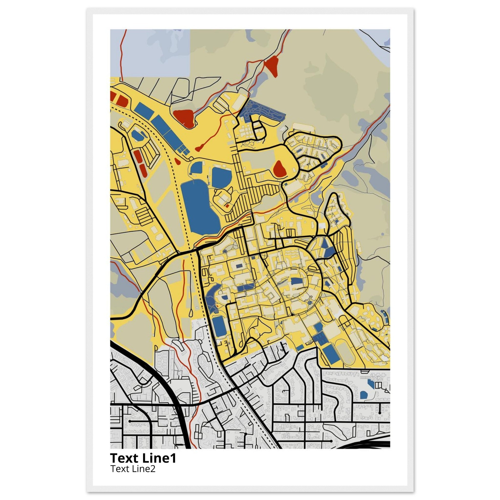 california polytechnic state university san luis obispo campus map poster