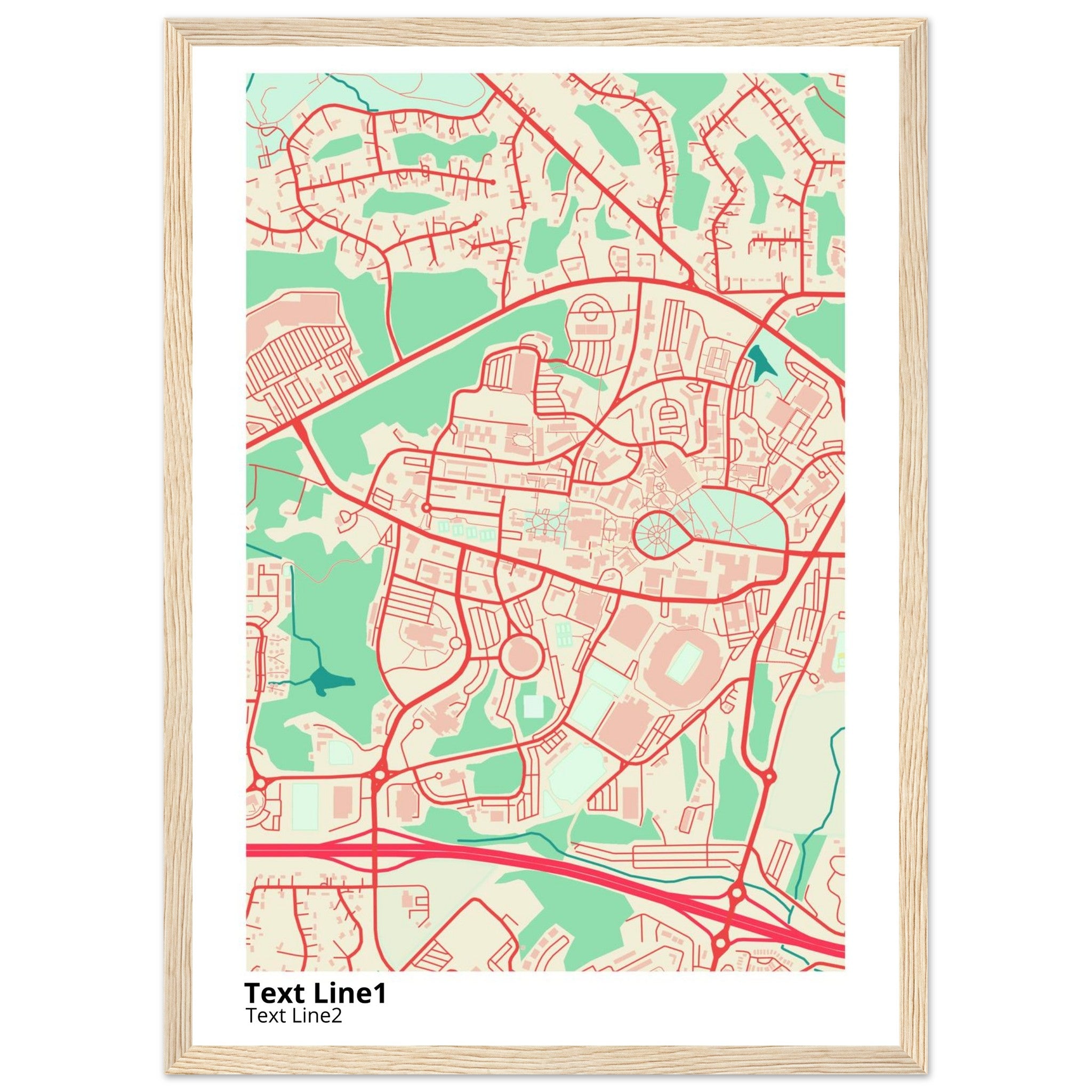 university of mississippi campus map poster