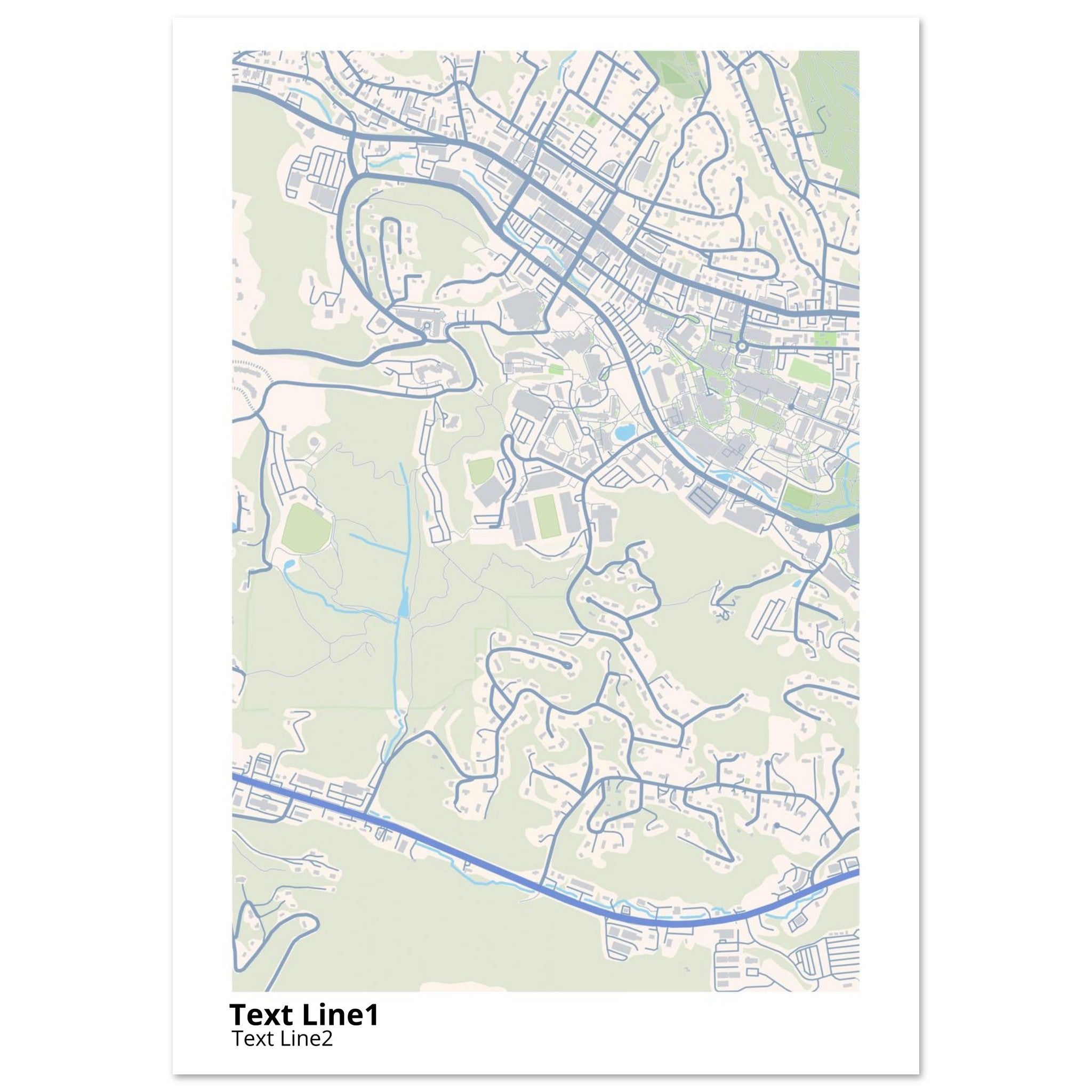 Appalachian State University NC Campus Map Poster | Graduation Gift - Ink And Atlas