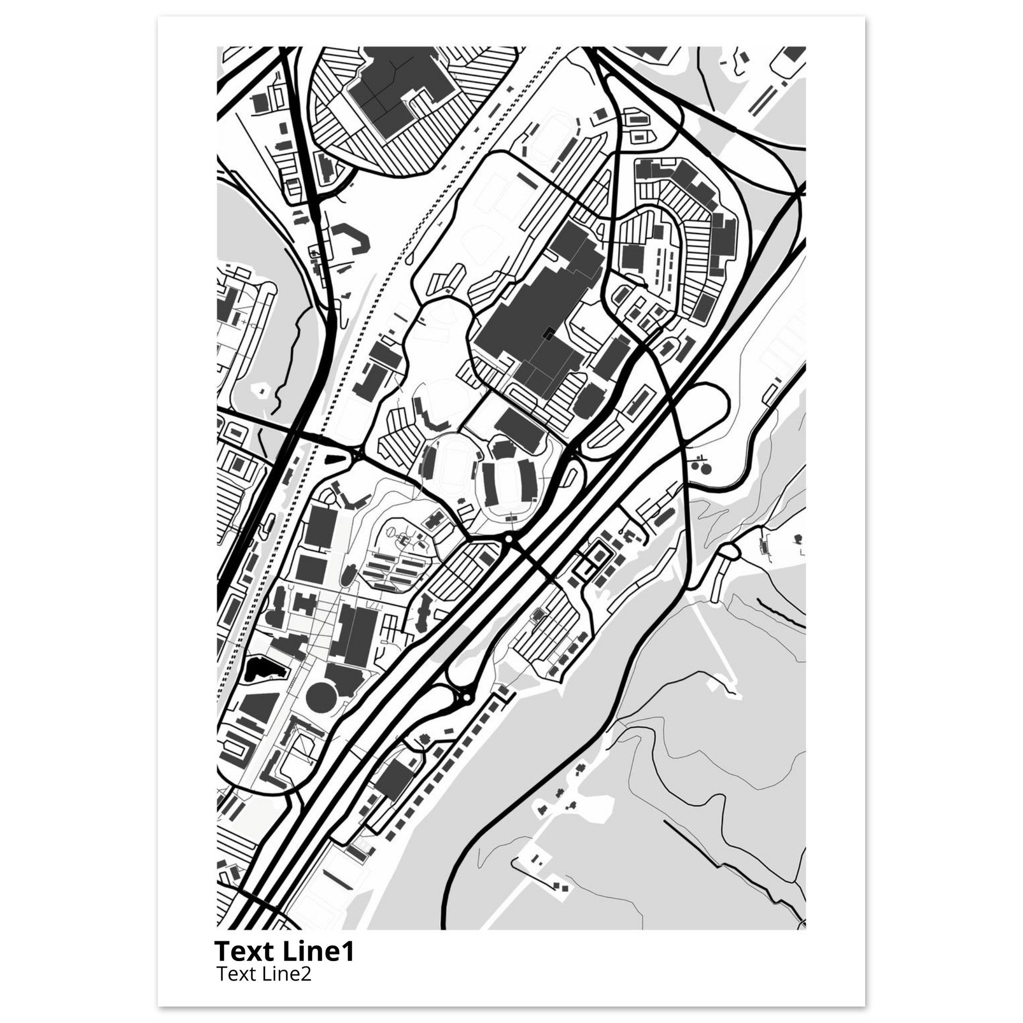 Liberty University Virginia Campus Map Poster | Graduation Gift - Ink And Atlas
