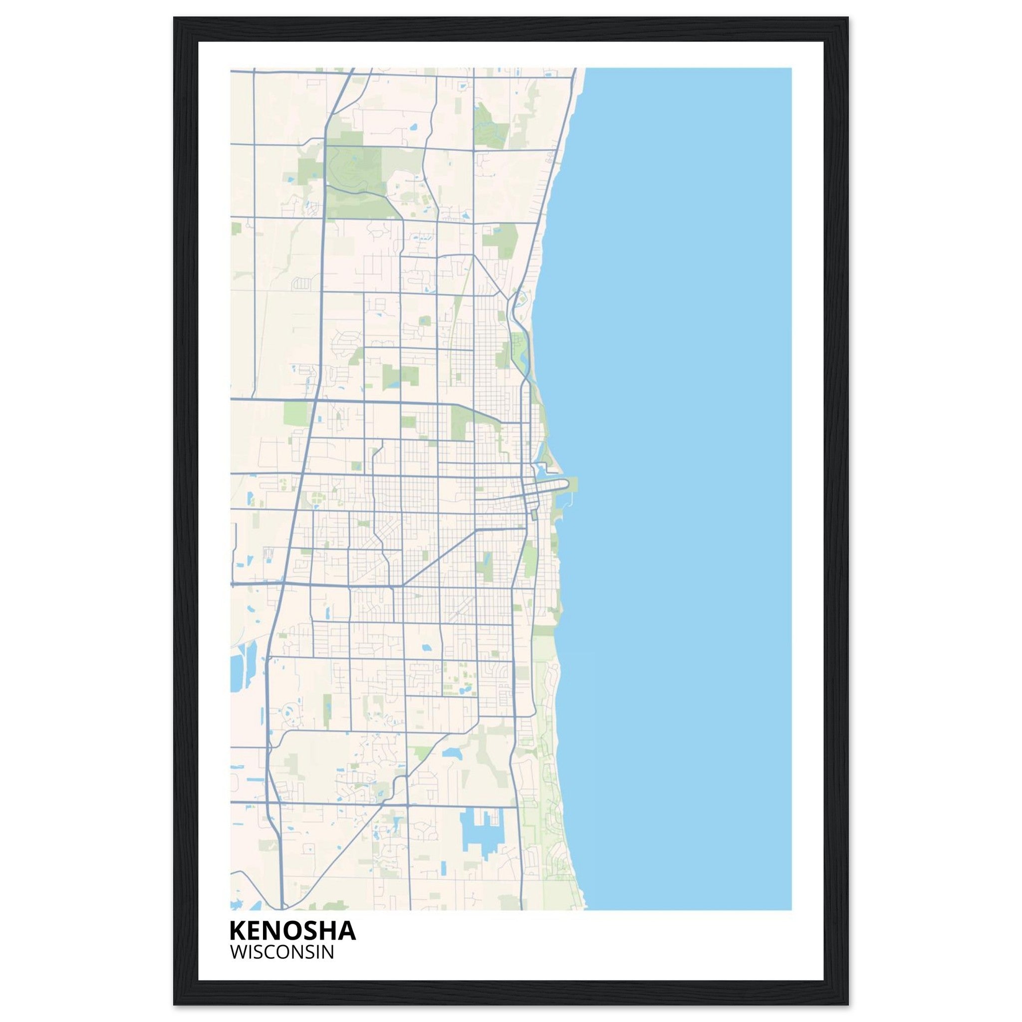 kenosha wisconsin map poster print