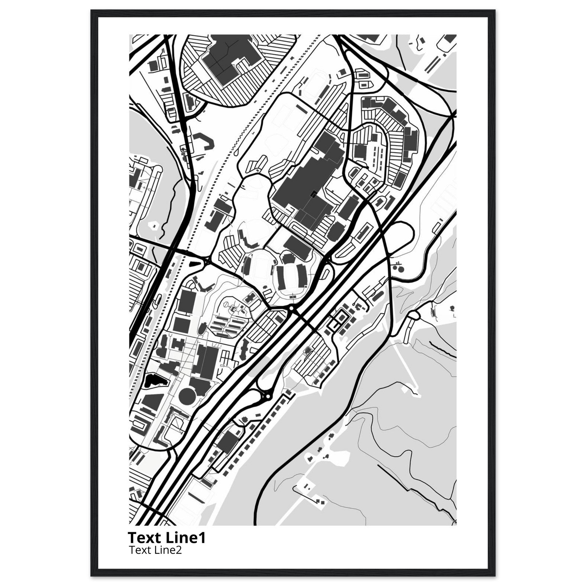 Liberty University Virginia Campus Map Poster | Graduation Gift - Ink And Atlas