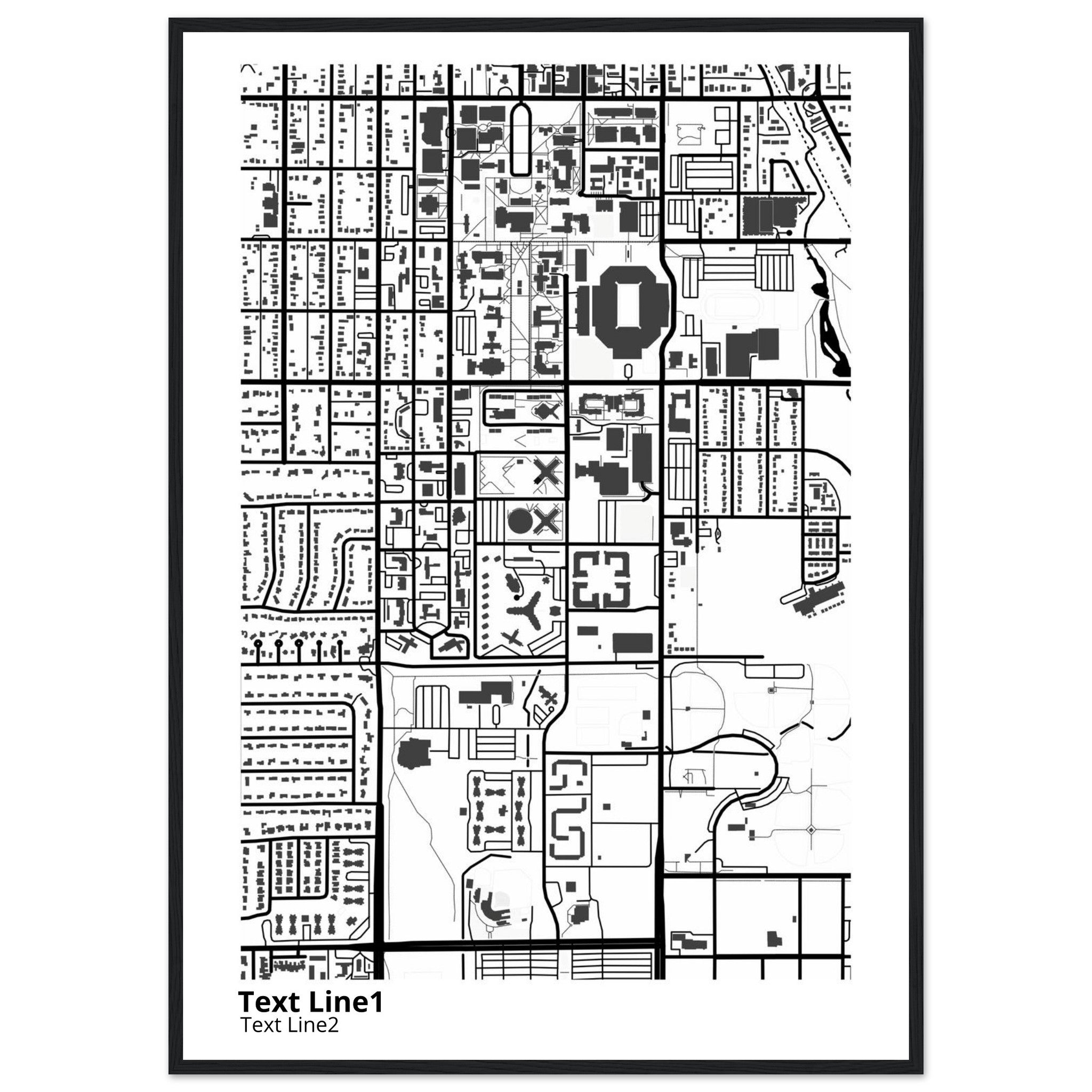University of Oklahoma (Norman) Campus Map Poster | Graduation Gift - Ink And Atlas