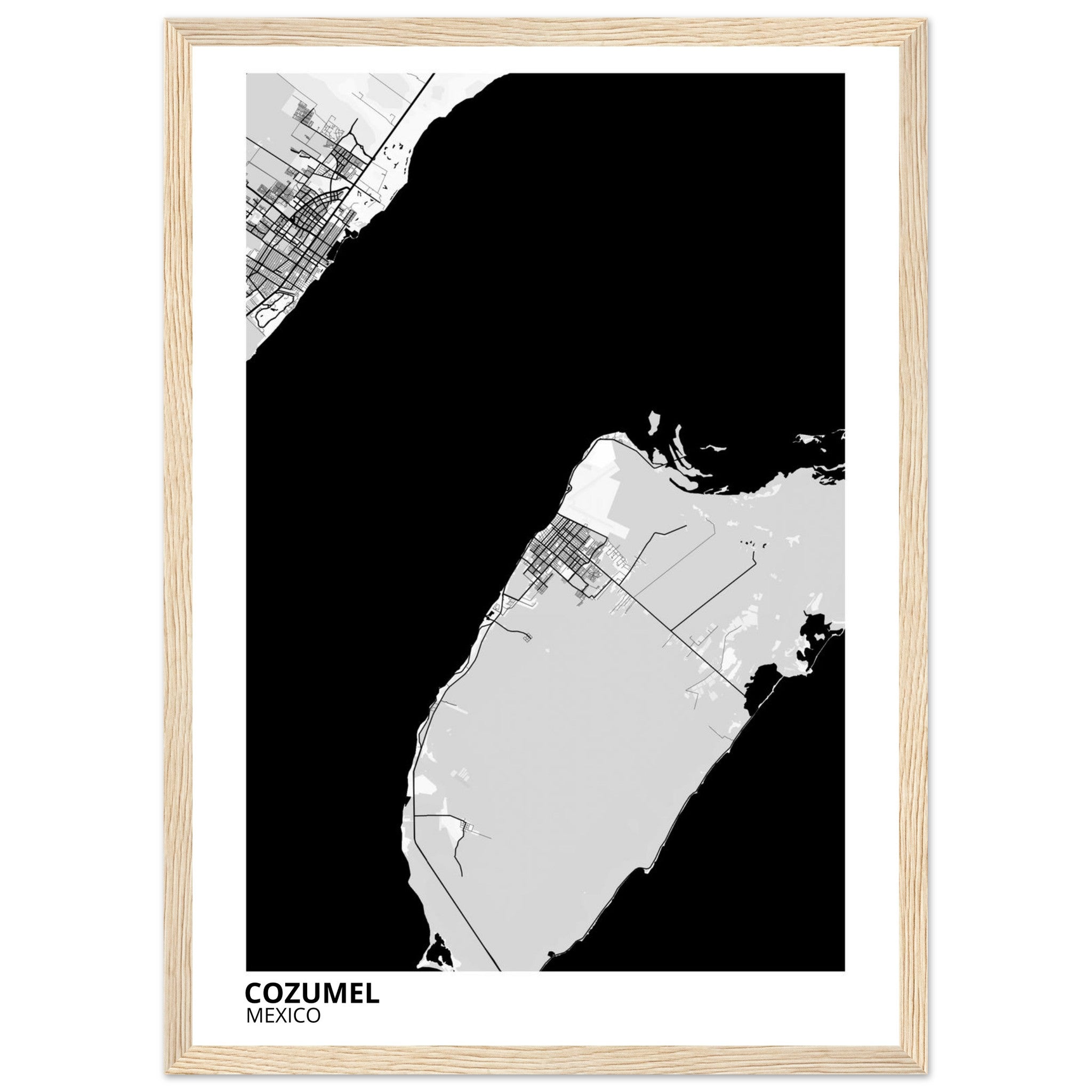 Cozumel Mexico City Map Poster | Custom Map Art Print - Ink And Atlas