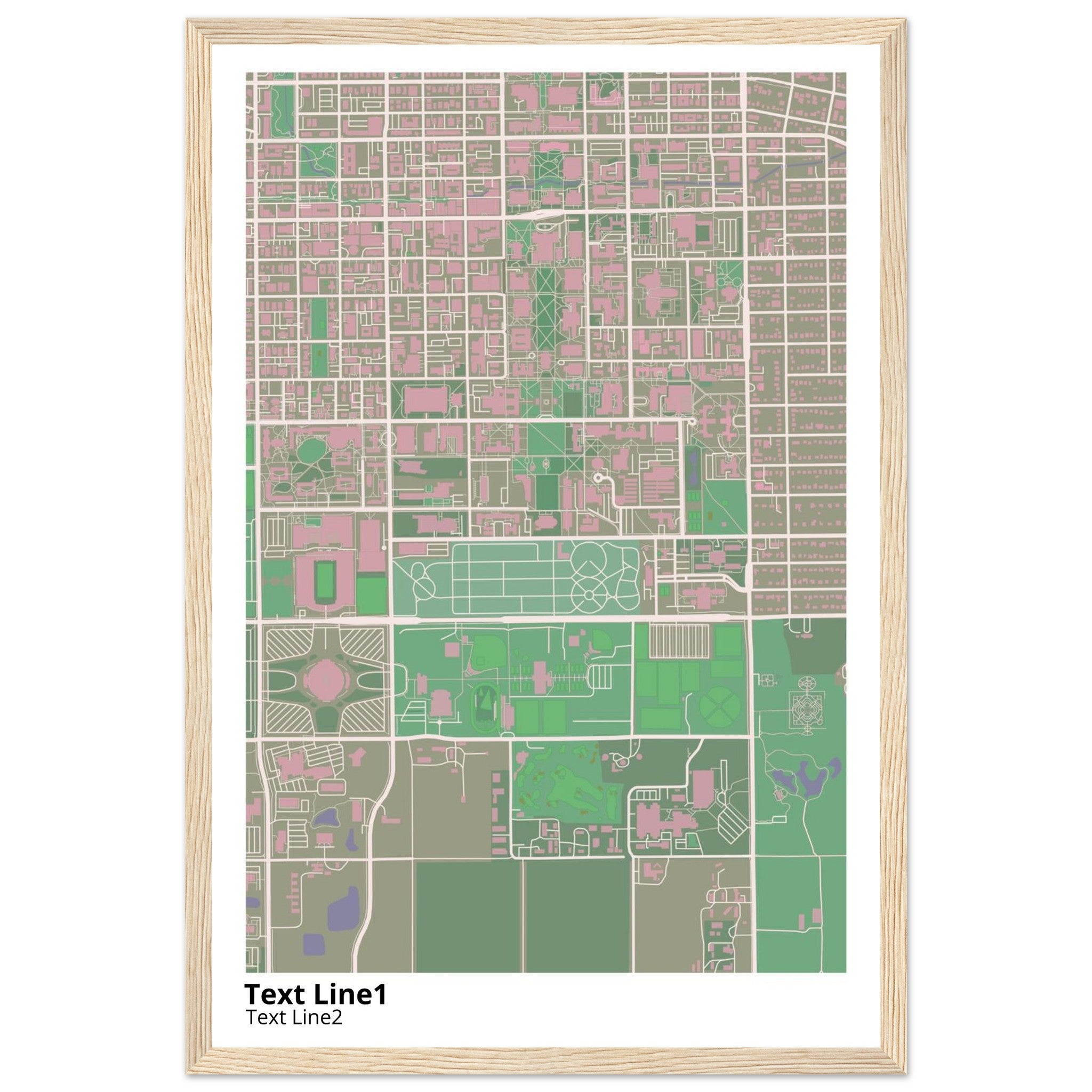 university of illinois urbana champaign campus map poster