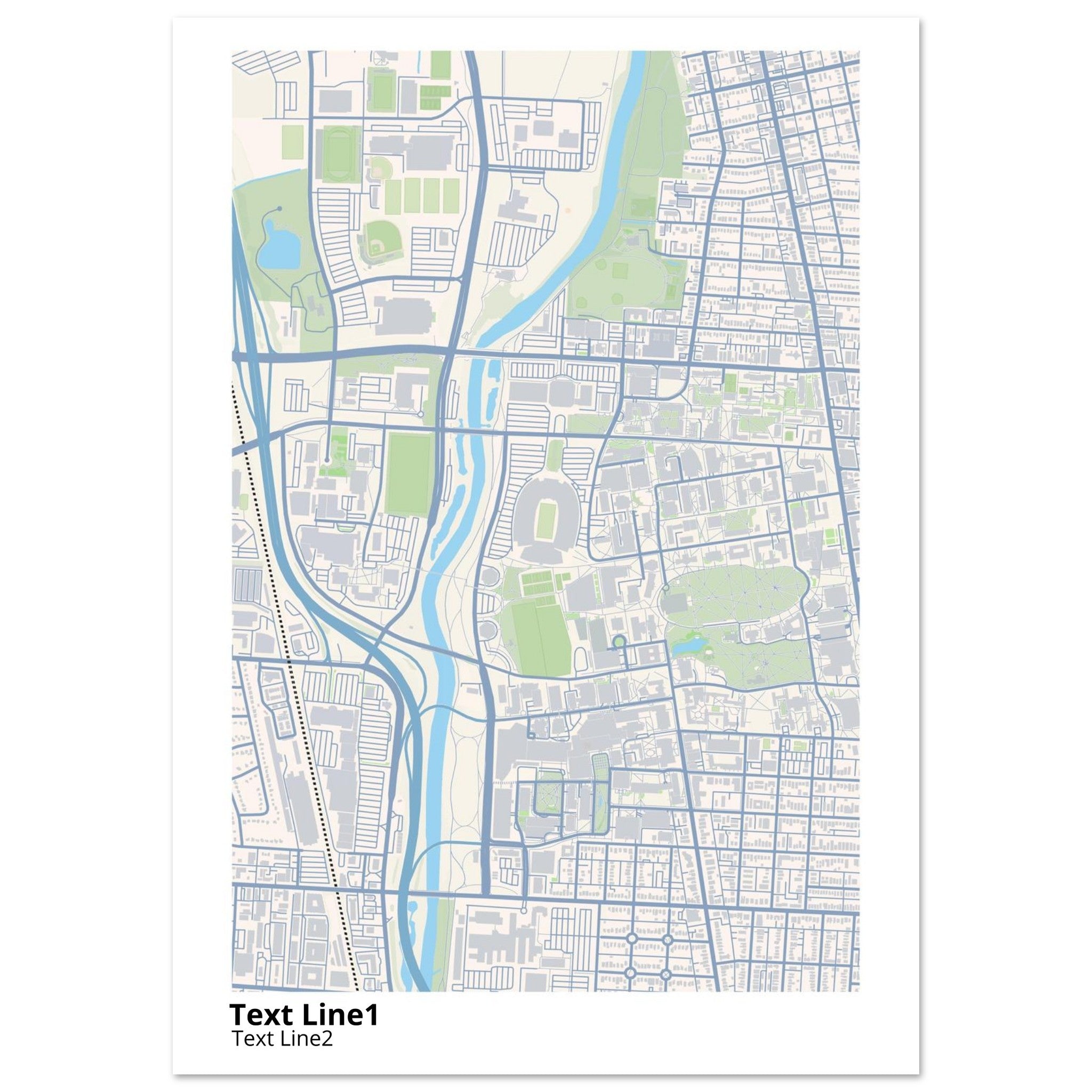 Ohio State University (Main Site) Campus Map Poster | Graduation Gift - Ink And Atlas
