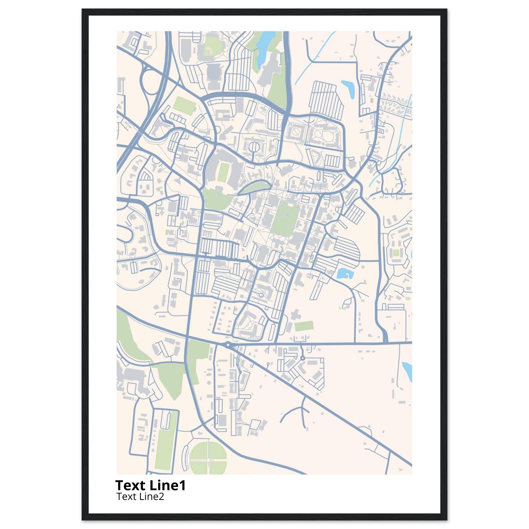 mississippi state university campus map poster