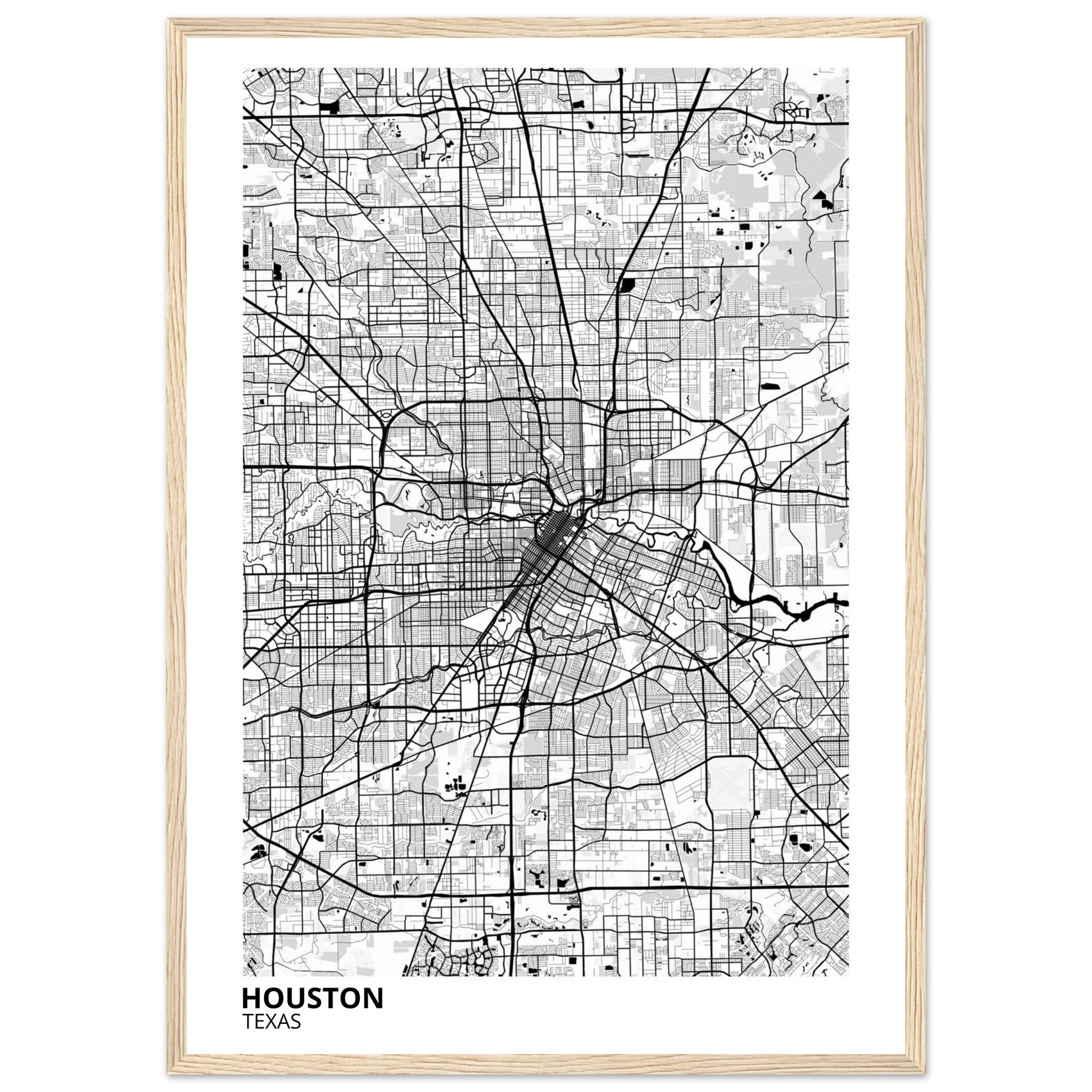 houston map poster print