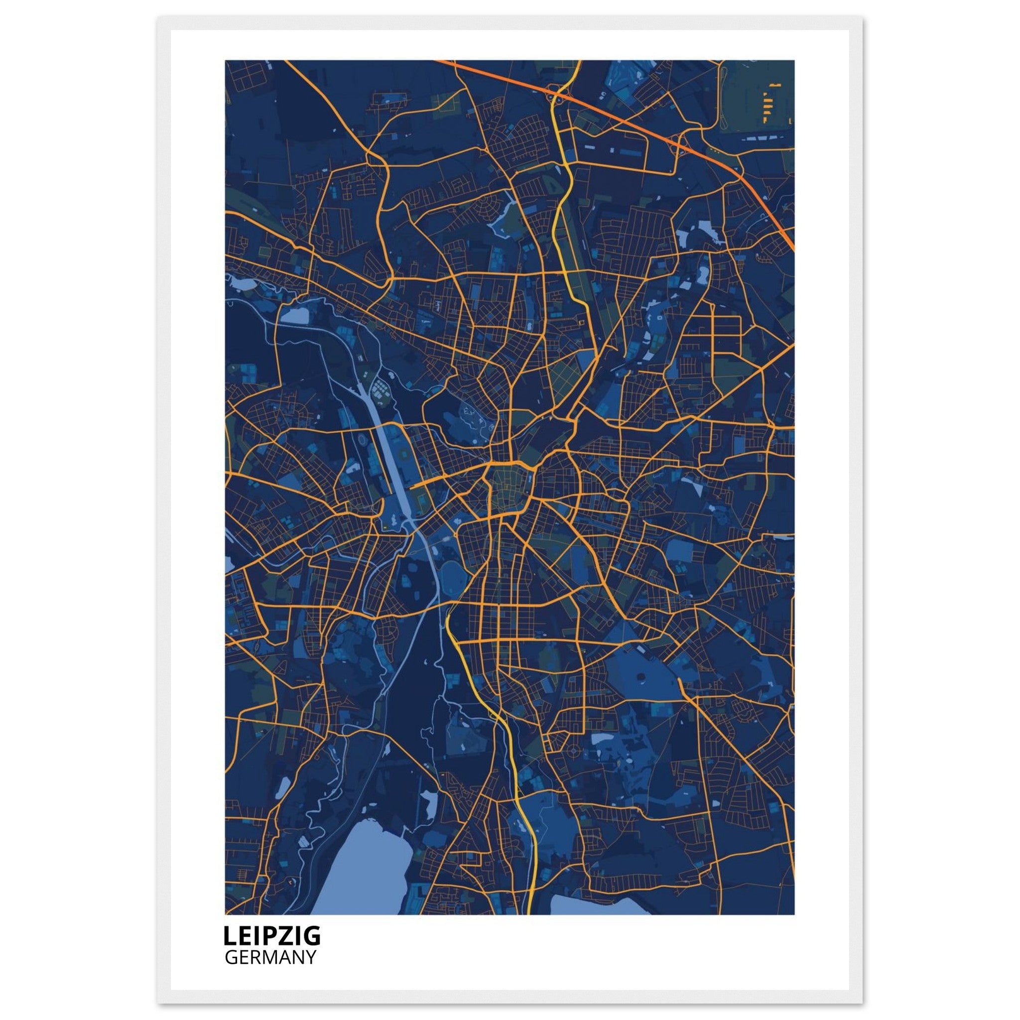 Leipzig Germany City Map Poster | Custom Map Art Print - Ink And Atlas