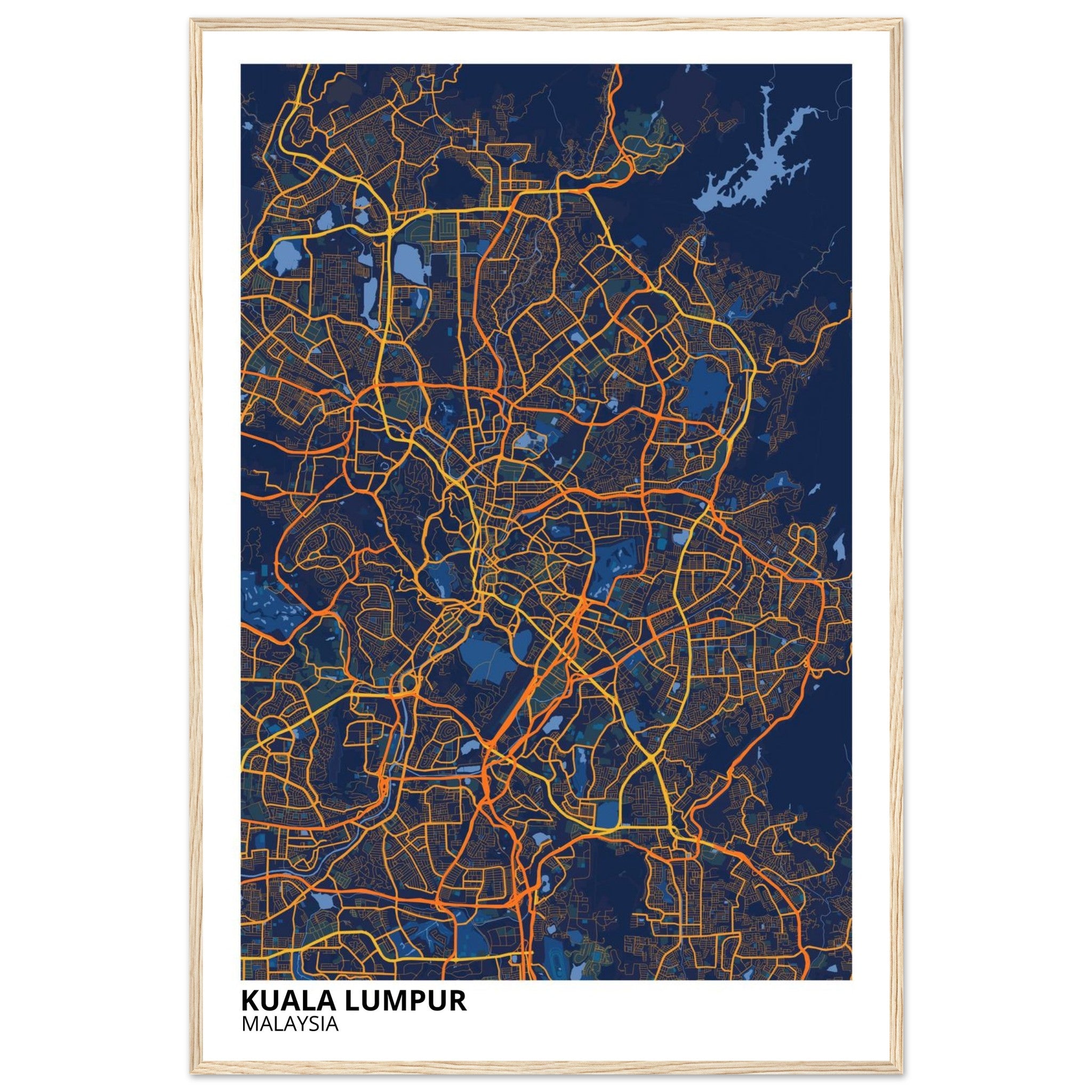 Kuala Lumpur Malaysia City Map Poster | Custom Map Art Print - Ink And Atlas