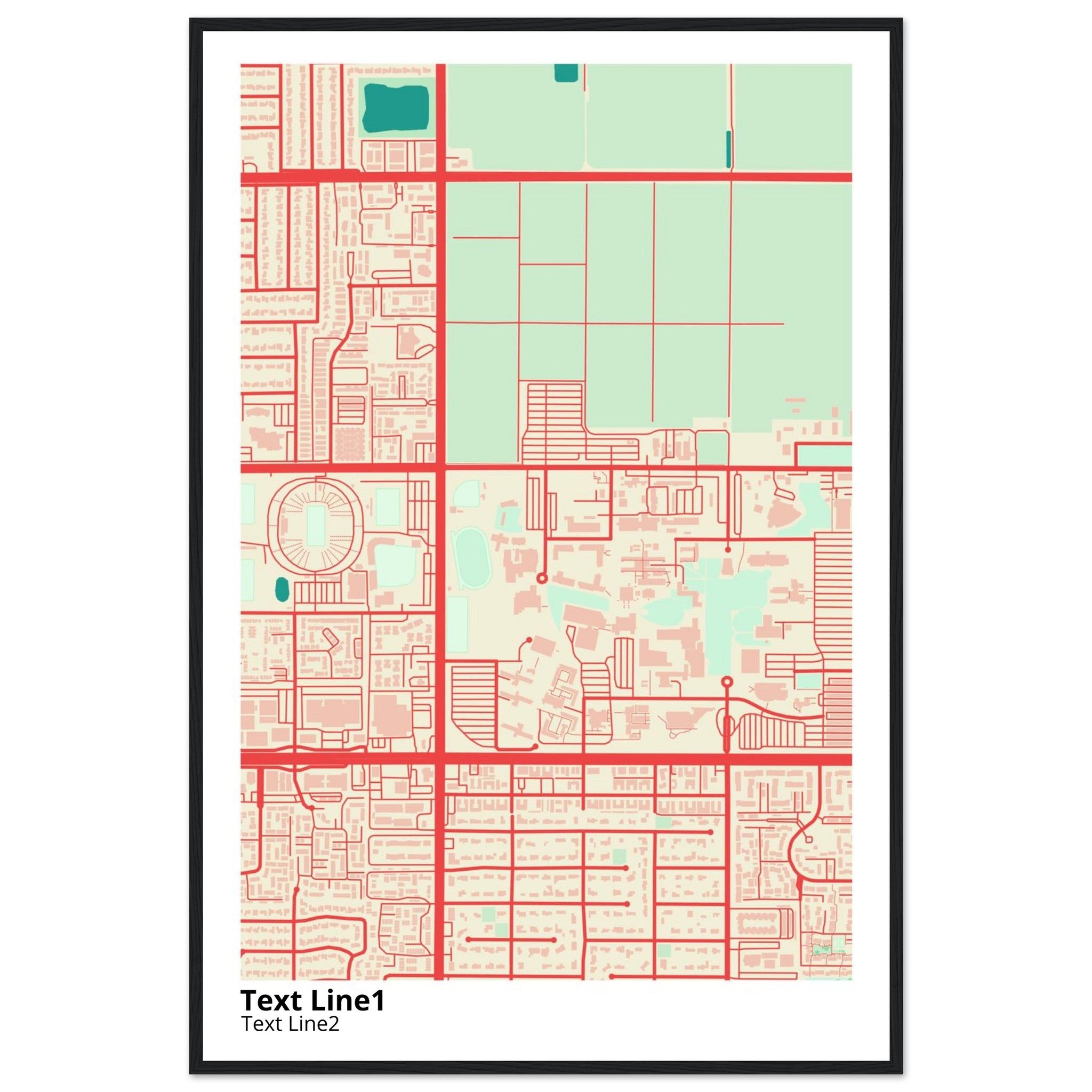 california state university fresno campus map poster