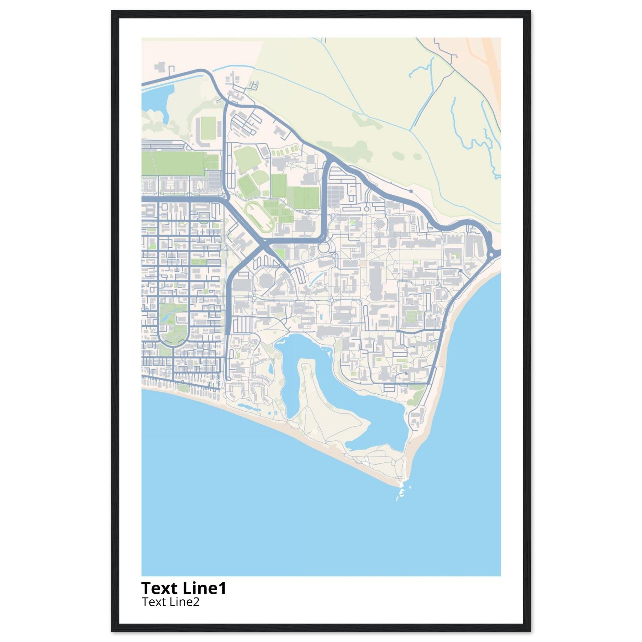 university of california santa barbara campus map poster