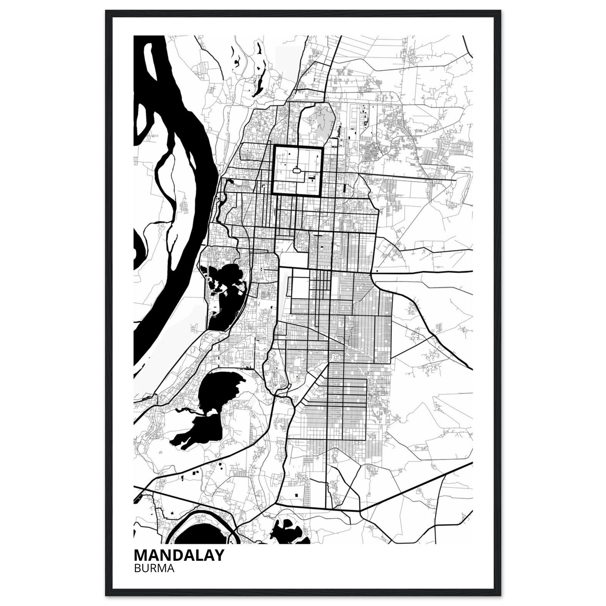 Mandalay Burma City Map Poster | Custom Map Art Print - Ink And Atlas