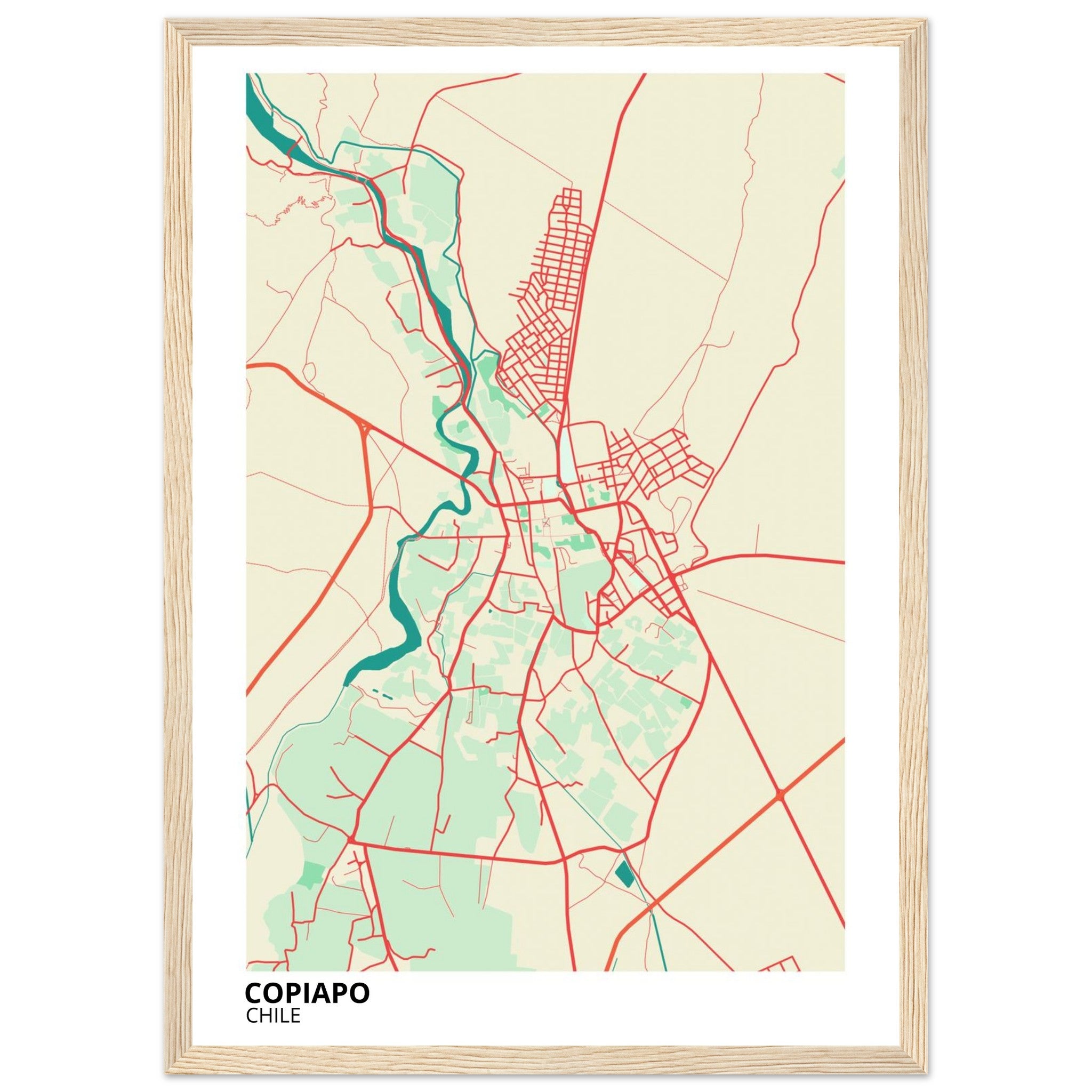 Copiapo Chile City Map Poster | Custom Map Art Print - Ink And Atlas