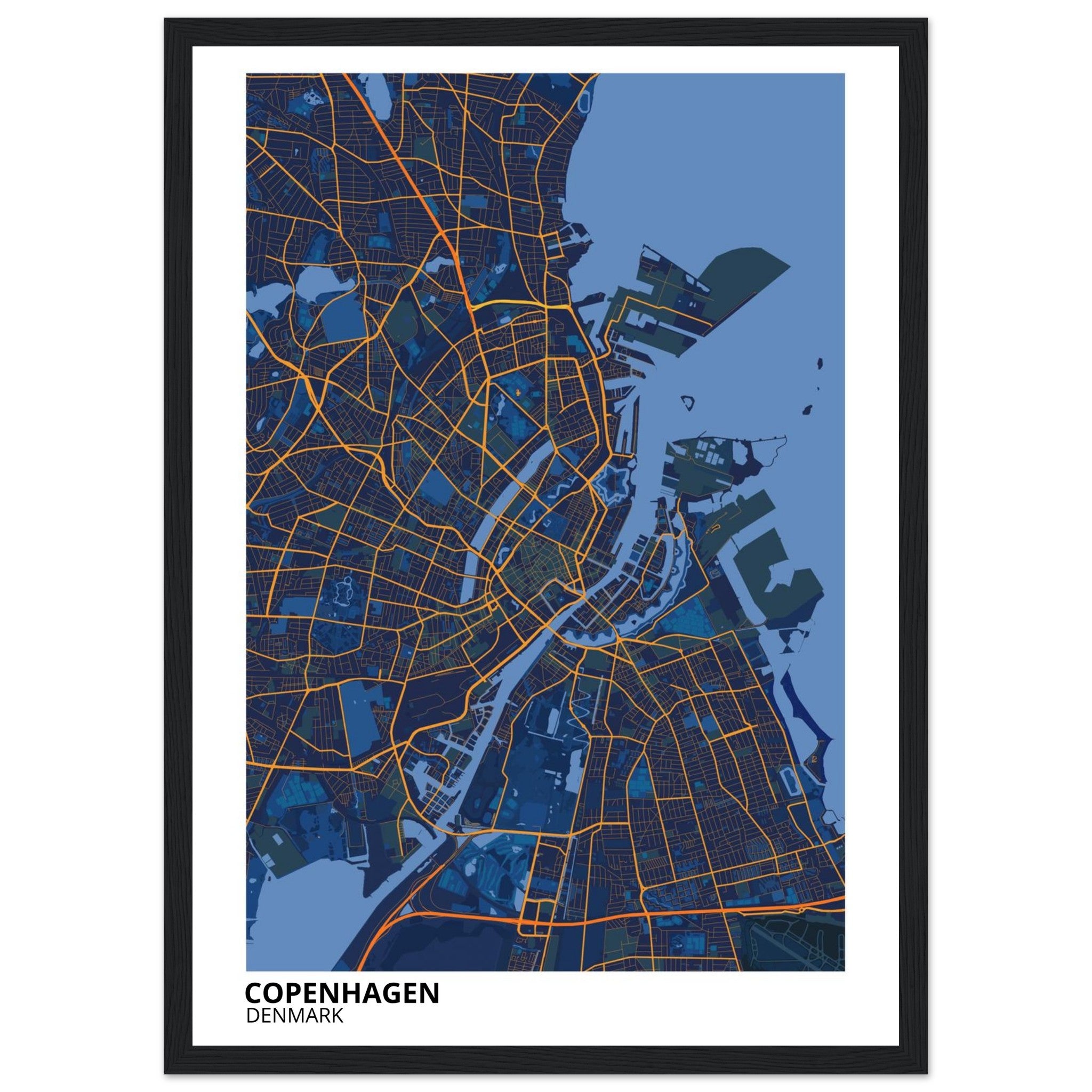Copenhagen Denmark City Map Poster | Custom Map Art Print - Ink And Atlas