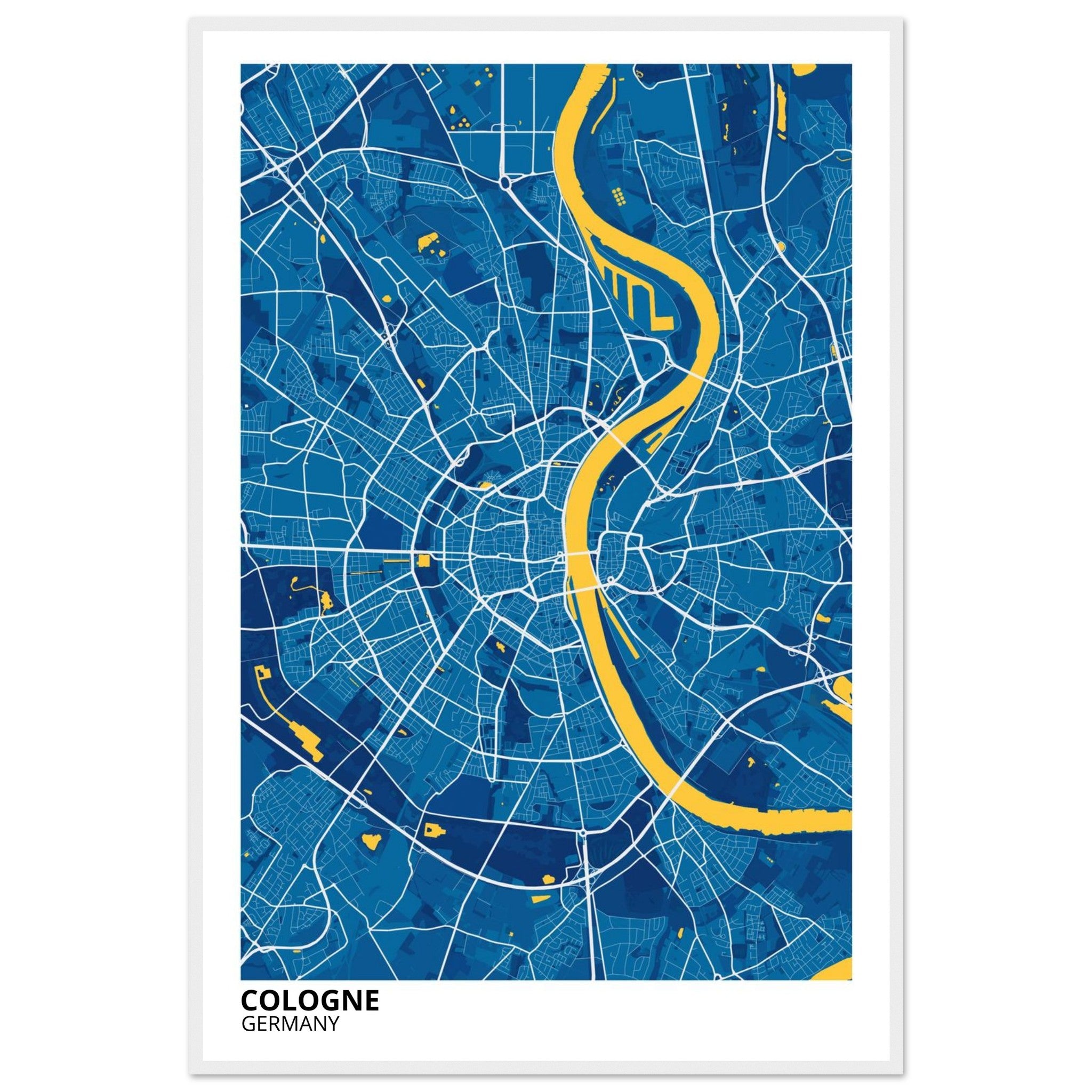 Cologne Germany City Map Poster | Custom Map Art Print - Ink And Atlas