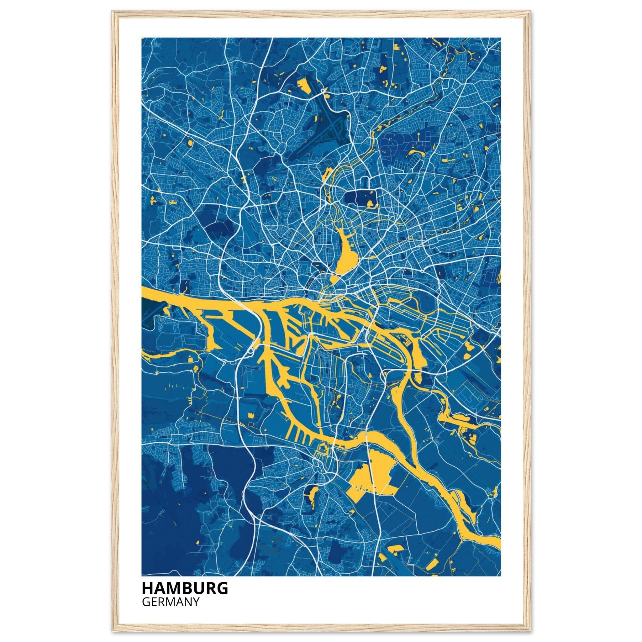Hamburg Germany City Map Poster | Custom Map Art Print - Ink And Atlas