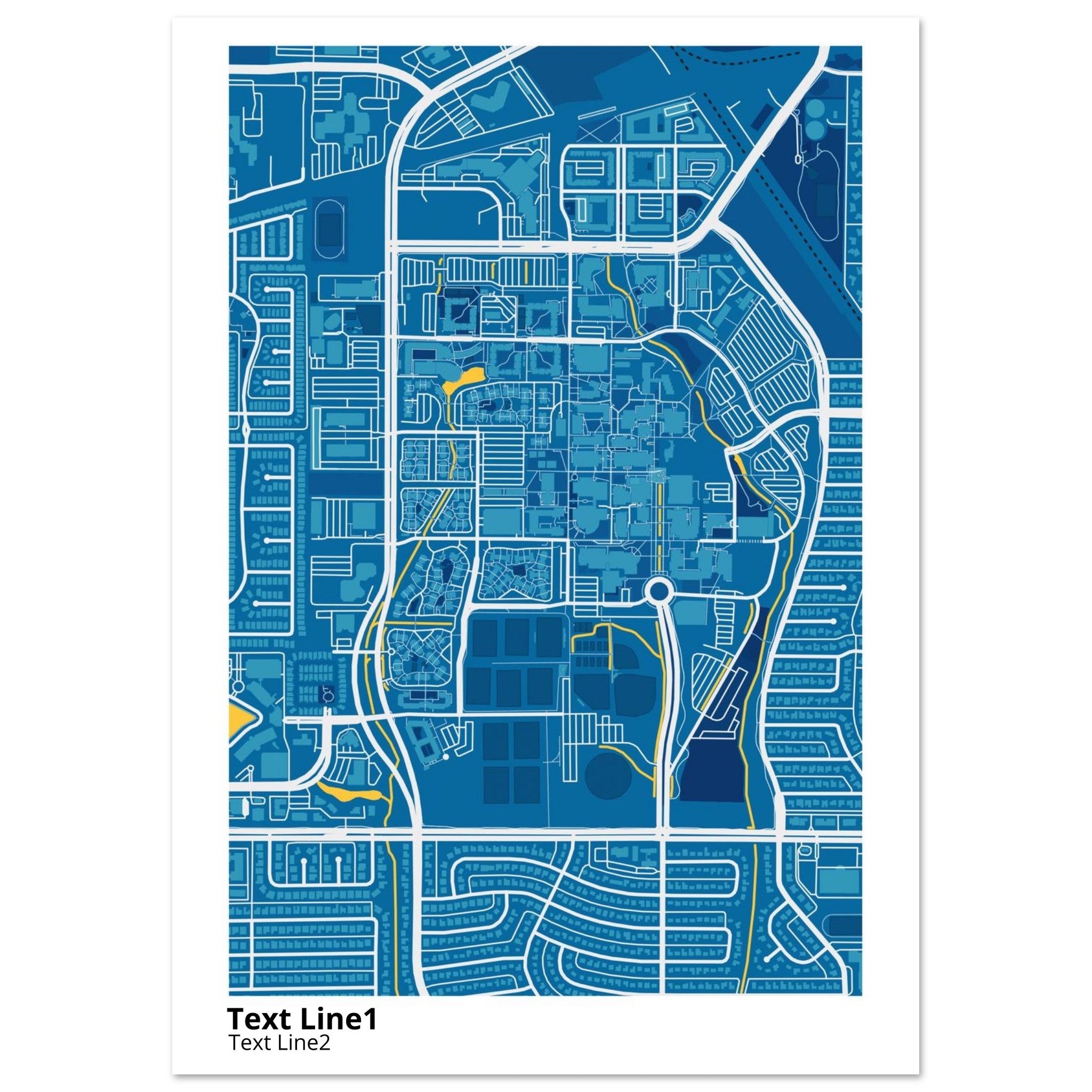 The University of Texas at Dallas Campus Map Poster | Graduation Gift - Ink And Atlas