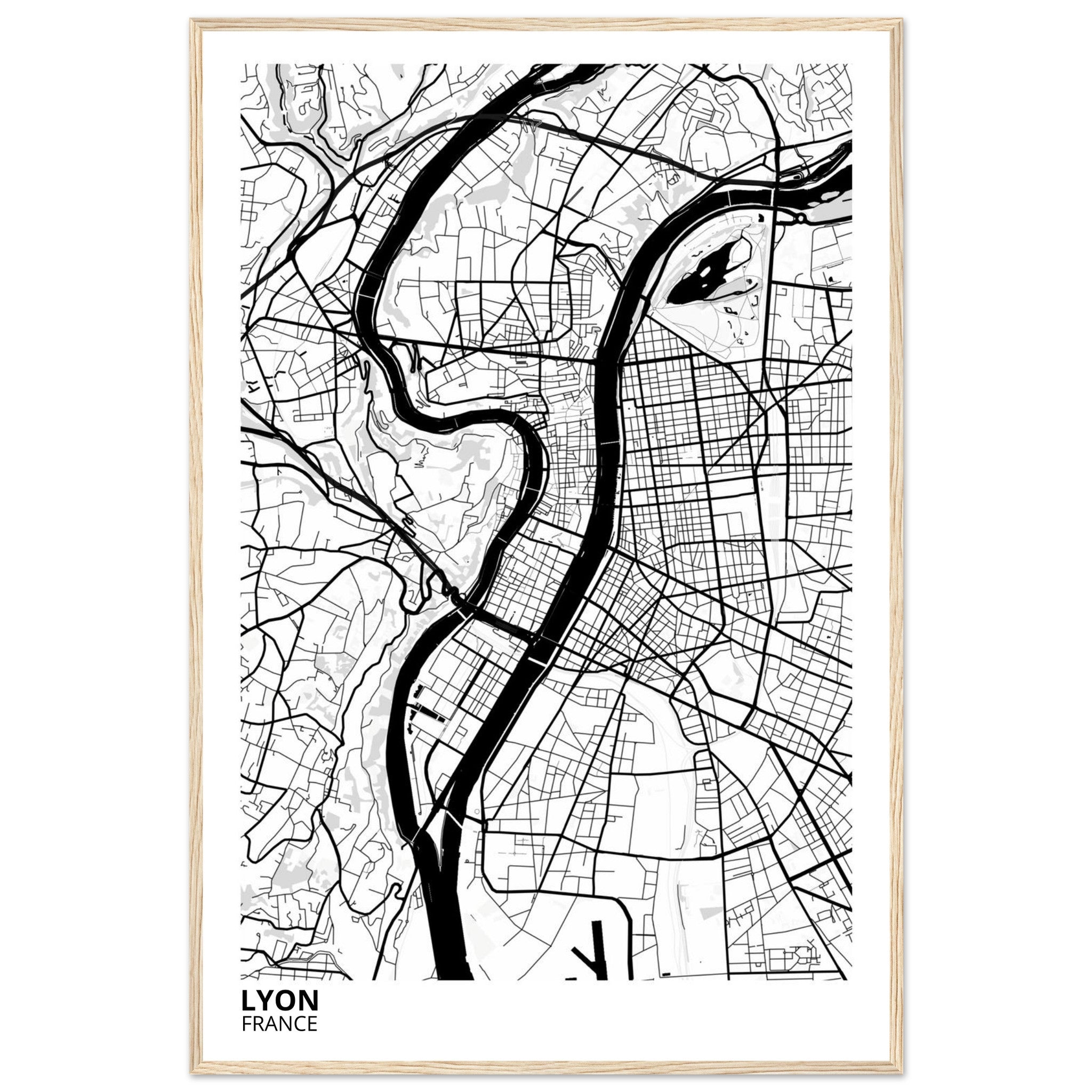 Lyon France City Map Poster | Custom Map Art Print - Ink And Atlas