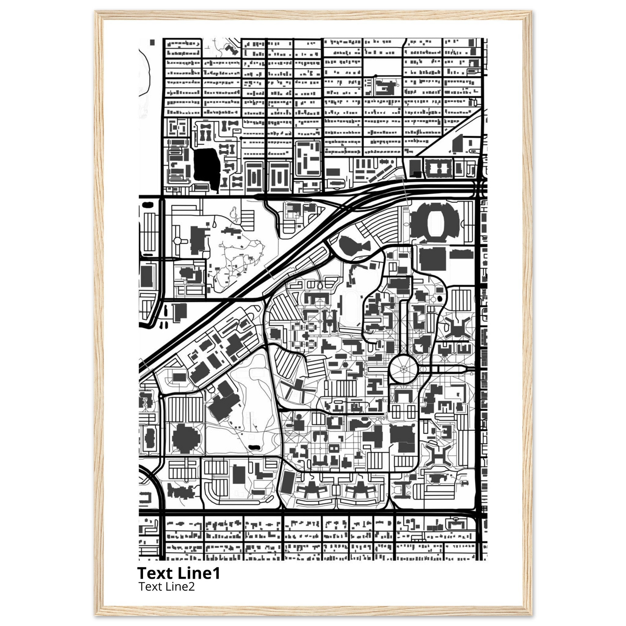 Texas Tech University Campus Map Poster | Graduation Gift - Ink And Atlas