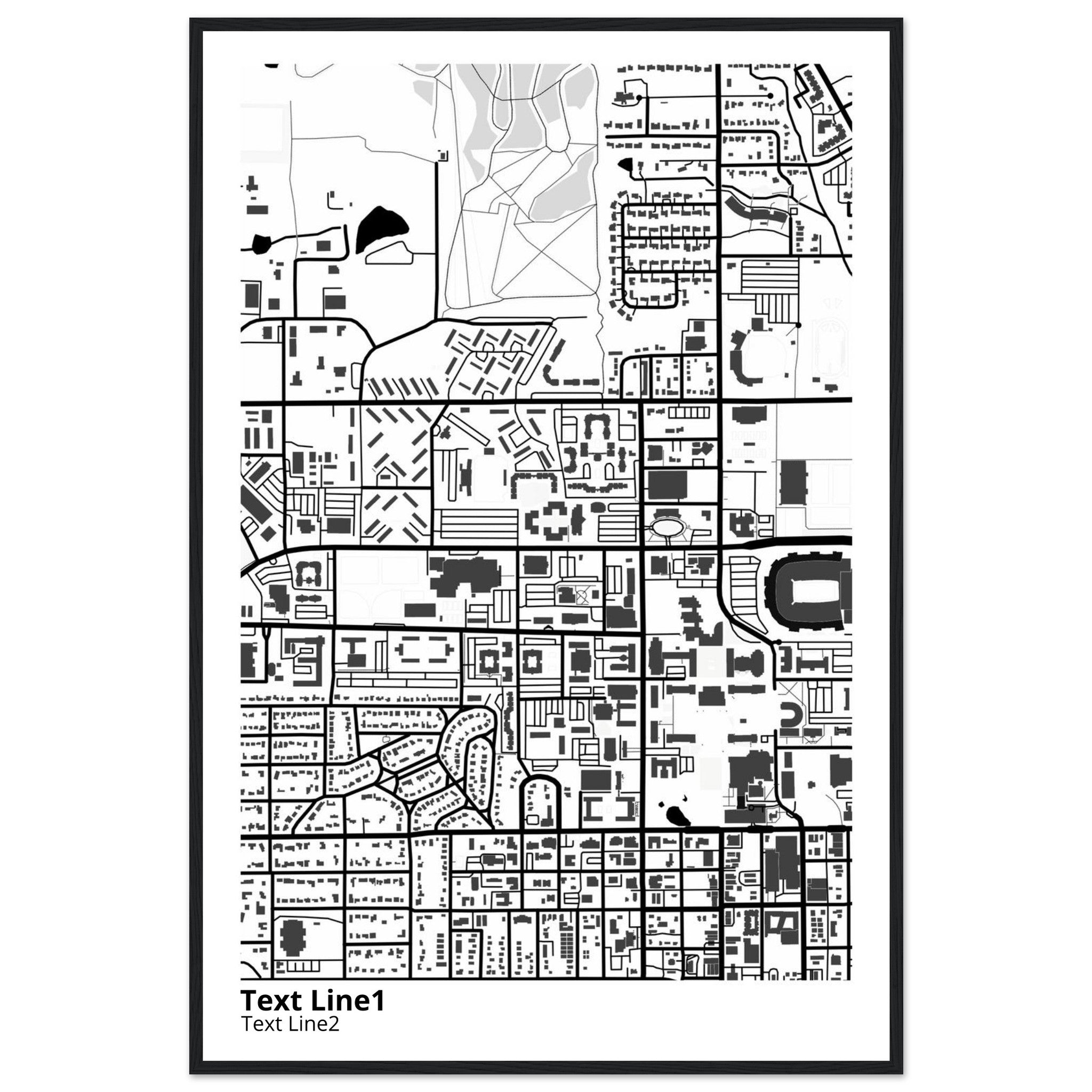 Oklahoma State University Campus Map Poster | Graduation Gift - Ink And Atlas