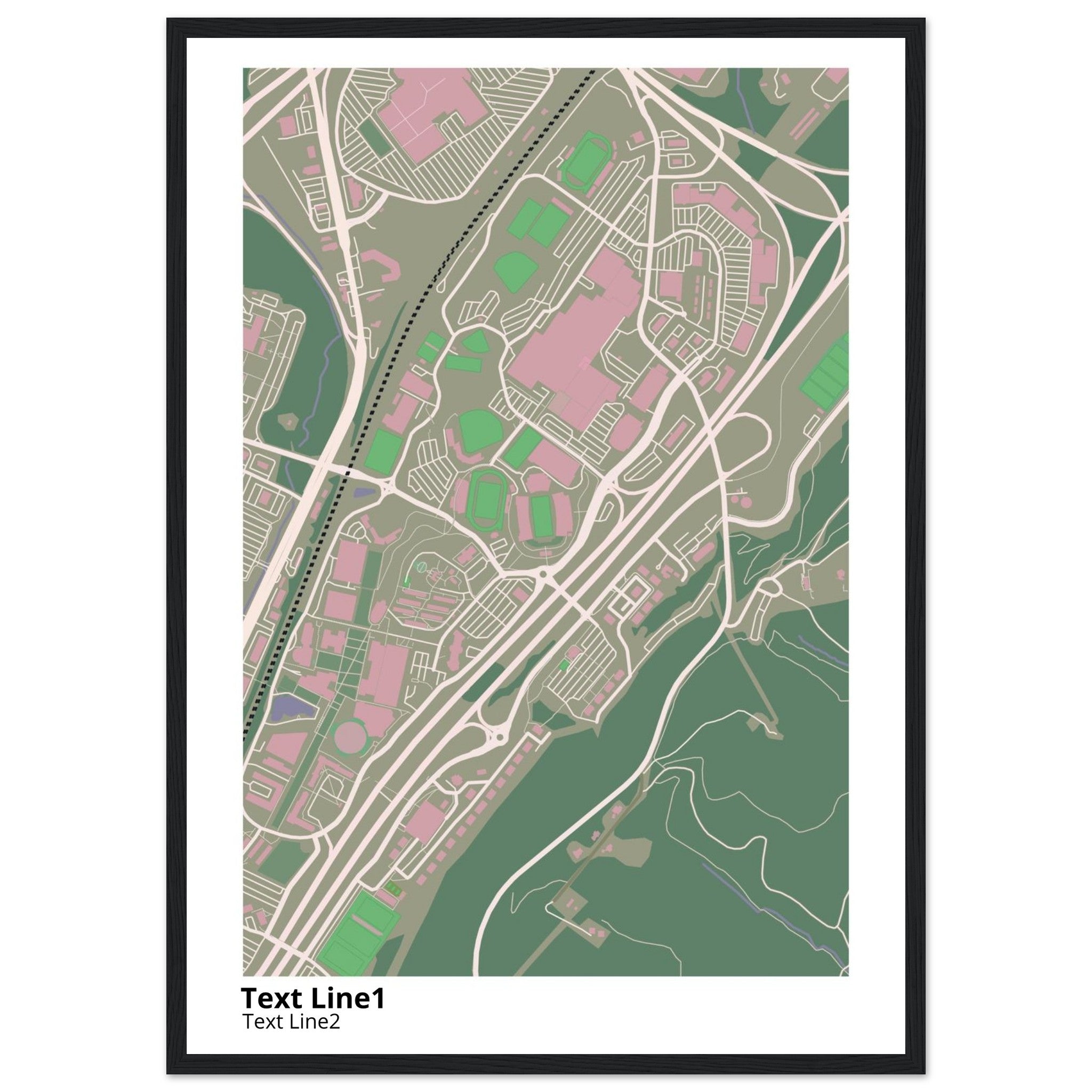 Liberty University Virginia Campus Map Poster | Graduation Gift - Ink And Atlas